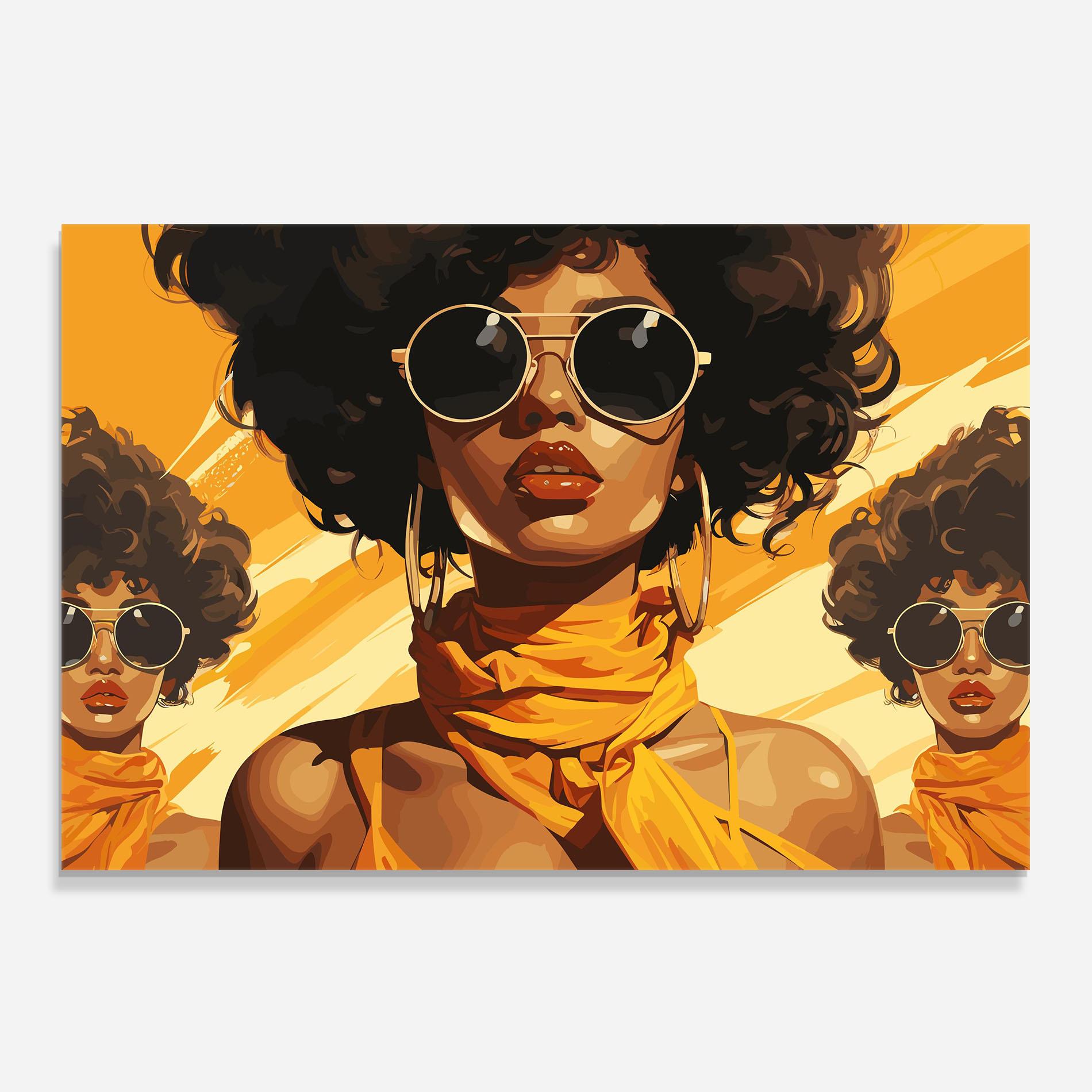 Стъклен панел за кухня Yellow African Scarf mockup 0