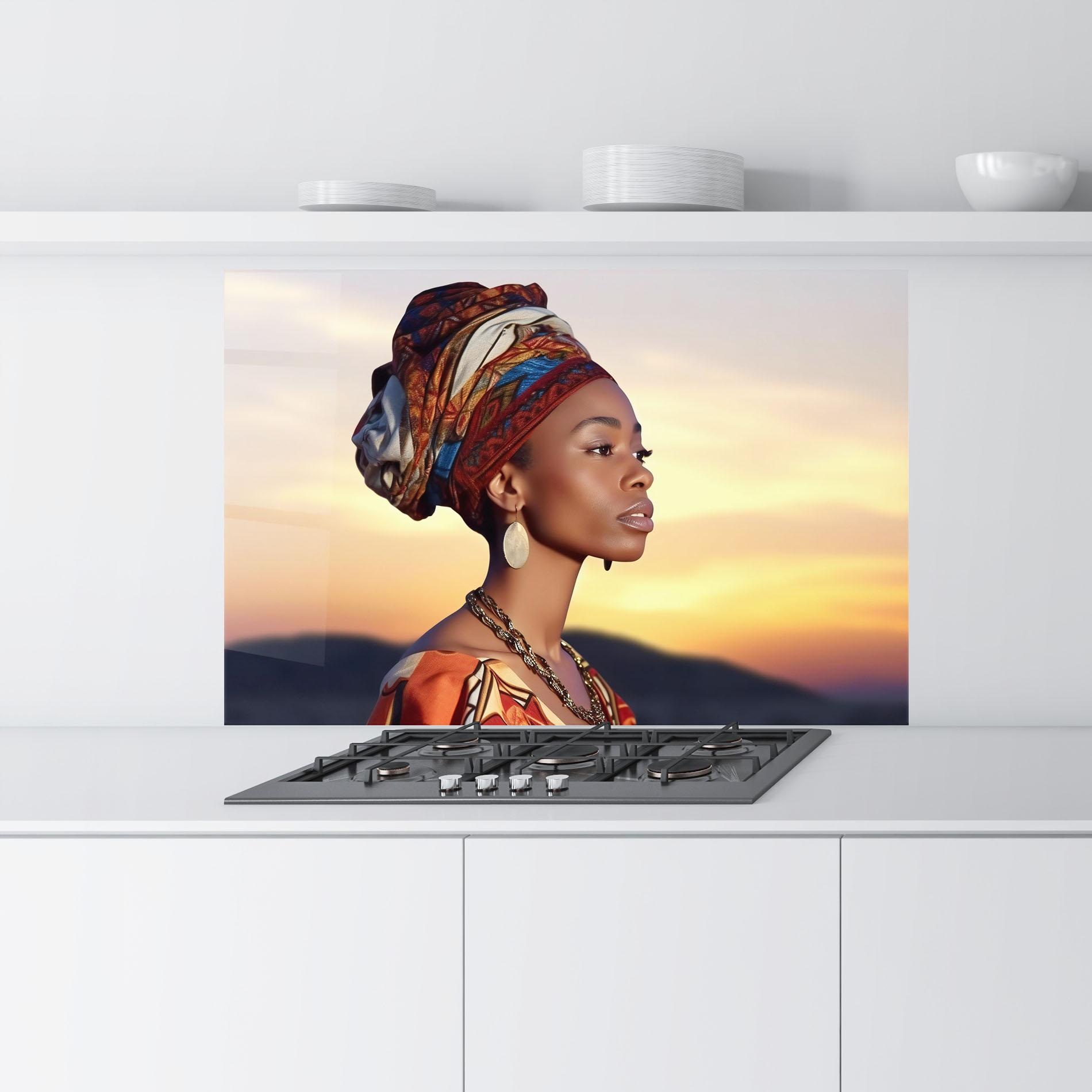 Стъклен панел за кухня Beautiful African Sunset mockup 9