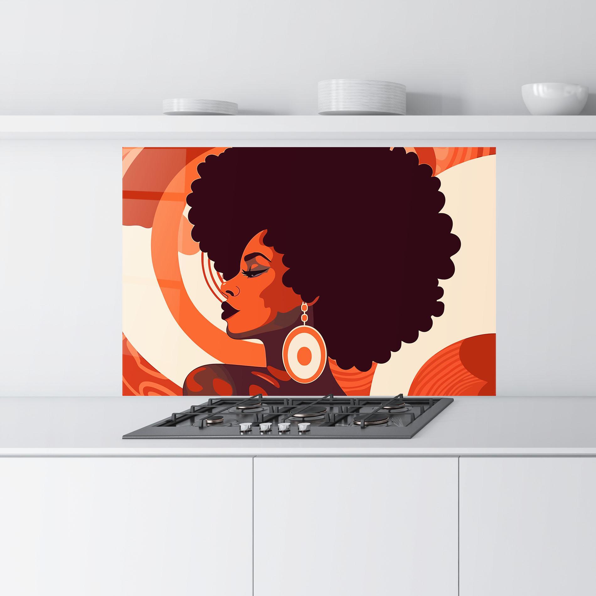Стъклен панел за кухня Disco Afro Style mockup 9