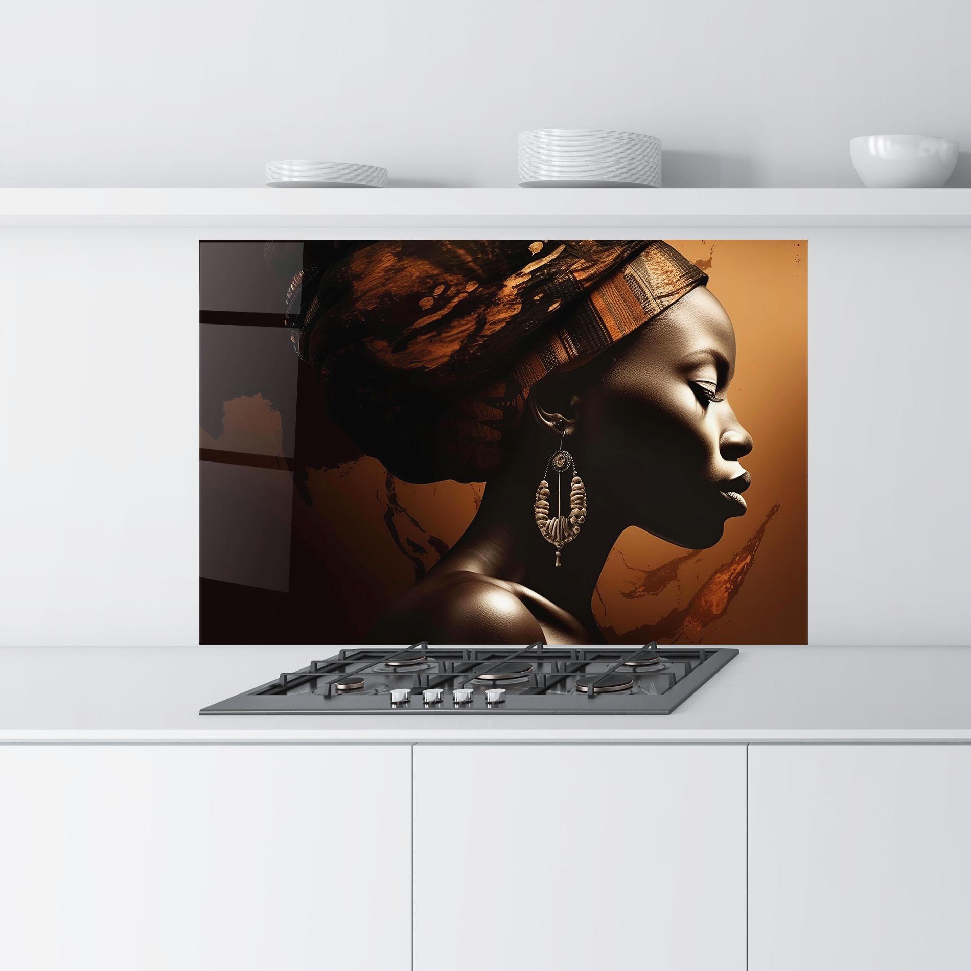 Стъклен панел за кухня Interesting African Earrings mockup 9