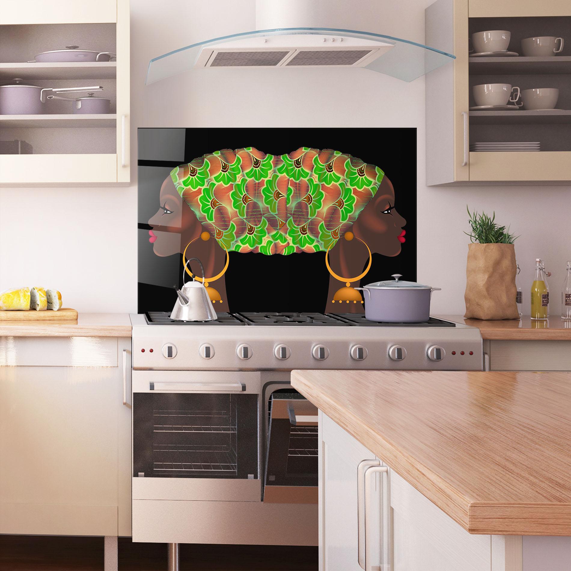 Стъклен панел за кухня Ankara Headwrap mockup 1