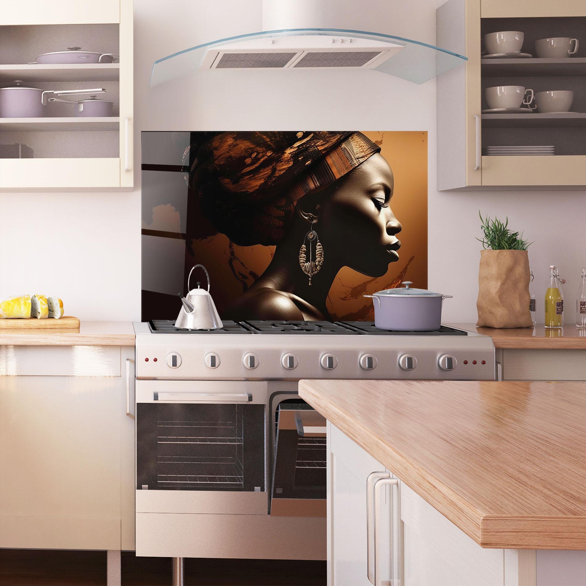 Стъклен панел за кухня Interesting African Earrings mockup 1