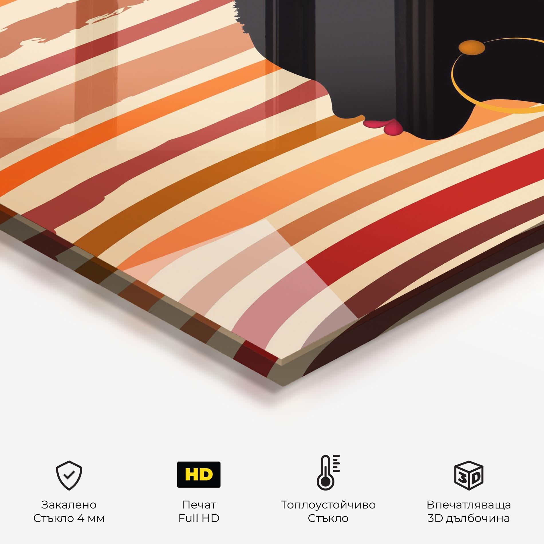 Стъклен панел за кухня African Hairstyle mockup 2