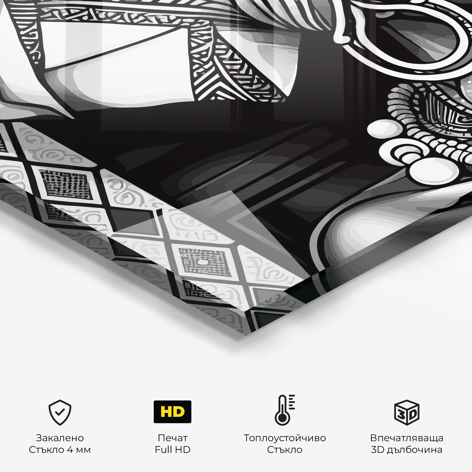 Стъклен панел за кухня African Lady mockup 2