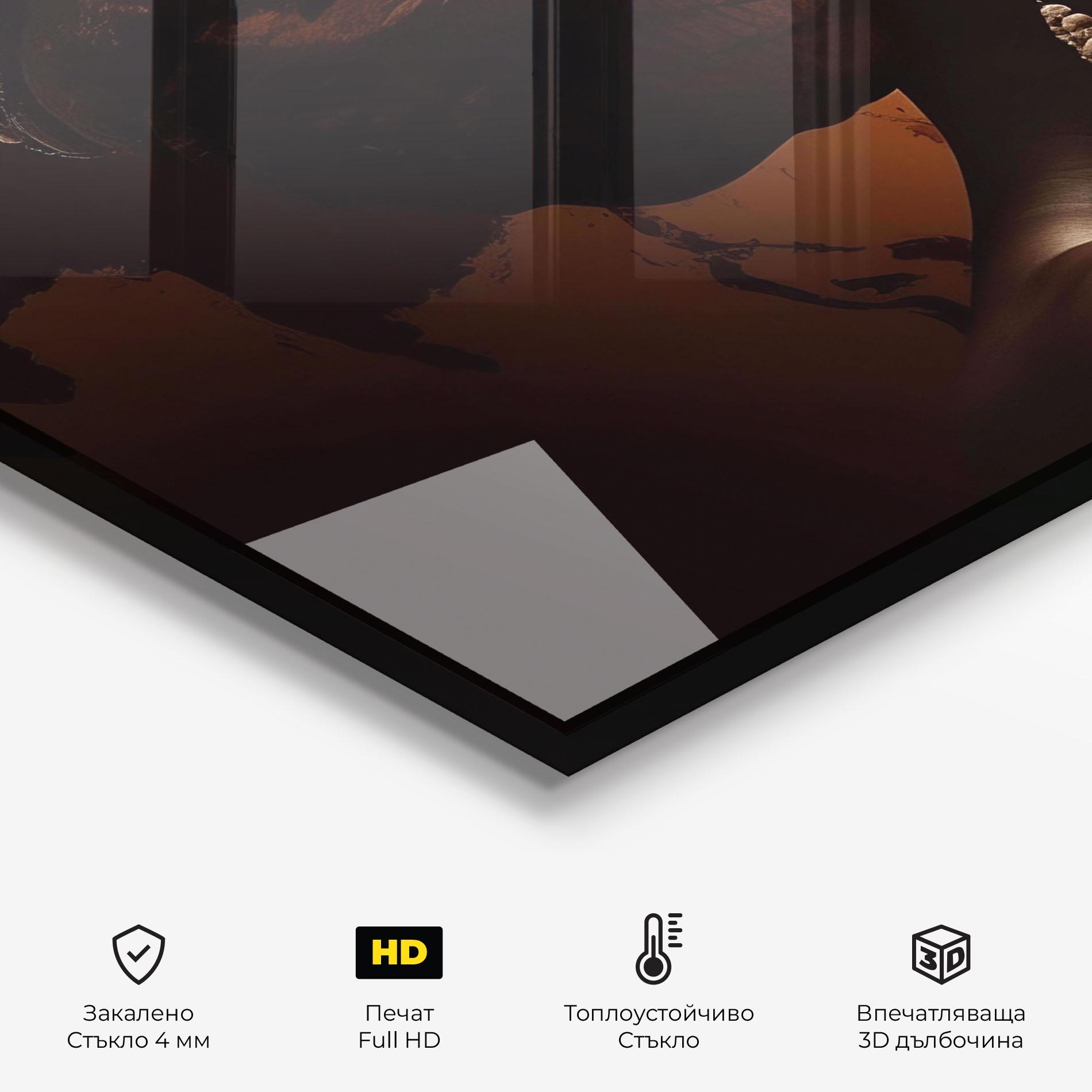 Стъклен панел за кухня Interesting African Earrings mockup 2