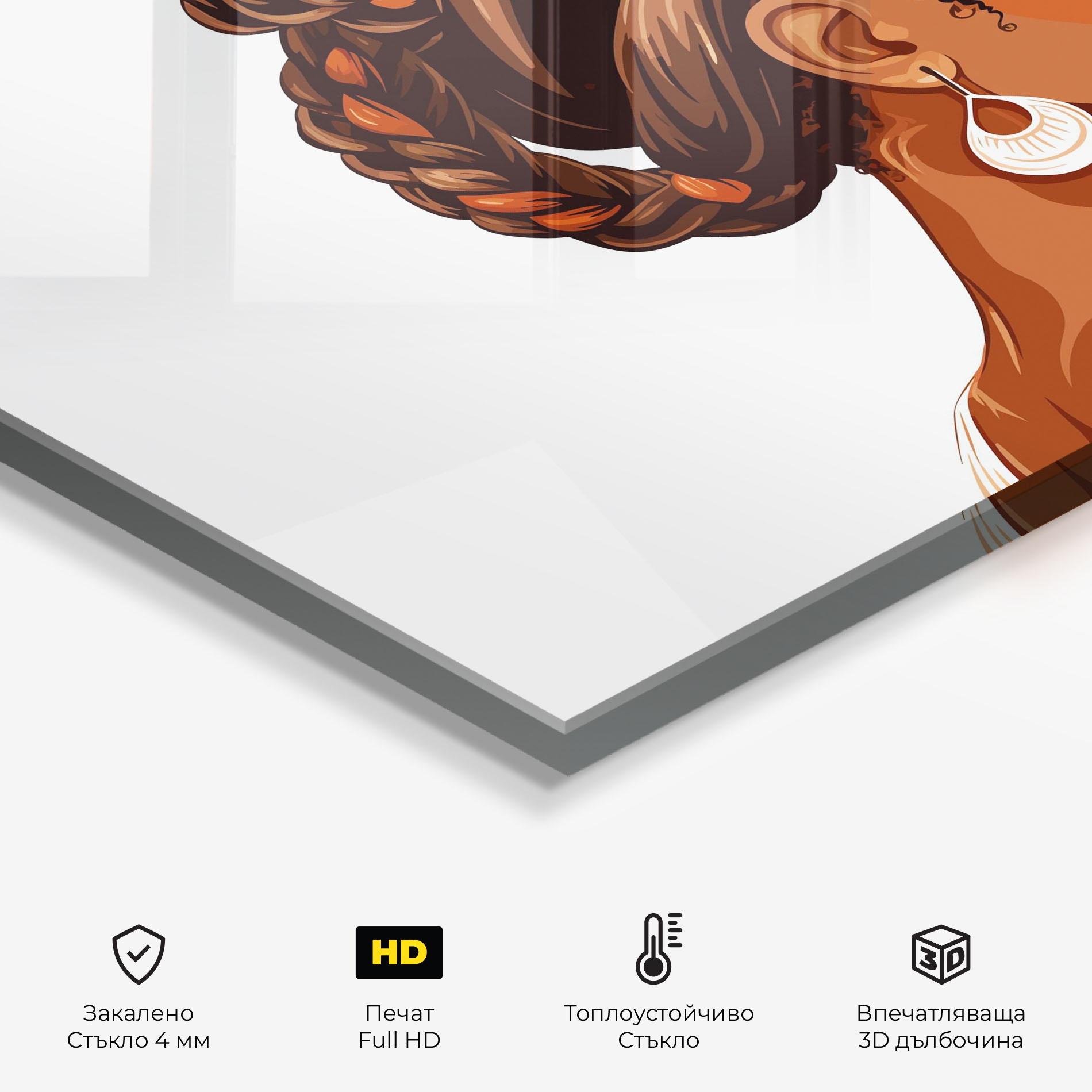 Стъклен панел за кухня Pretty African Lady mockup 2