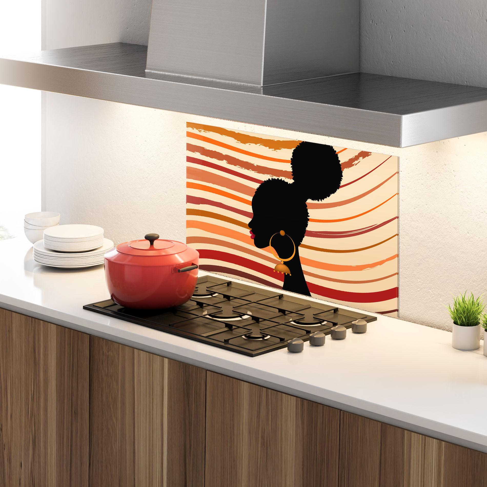 Стъклен панел за кухня African Hairstyle mockup 4