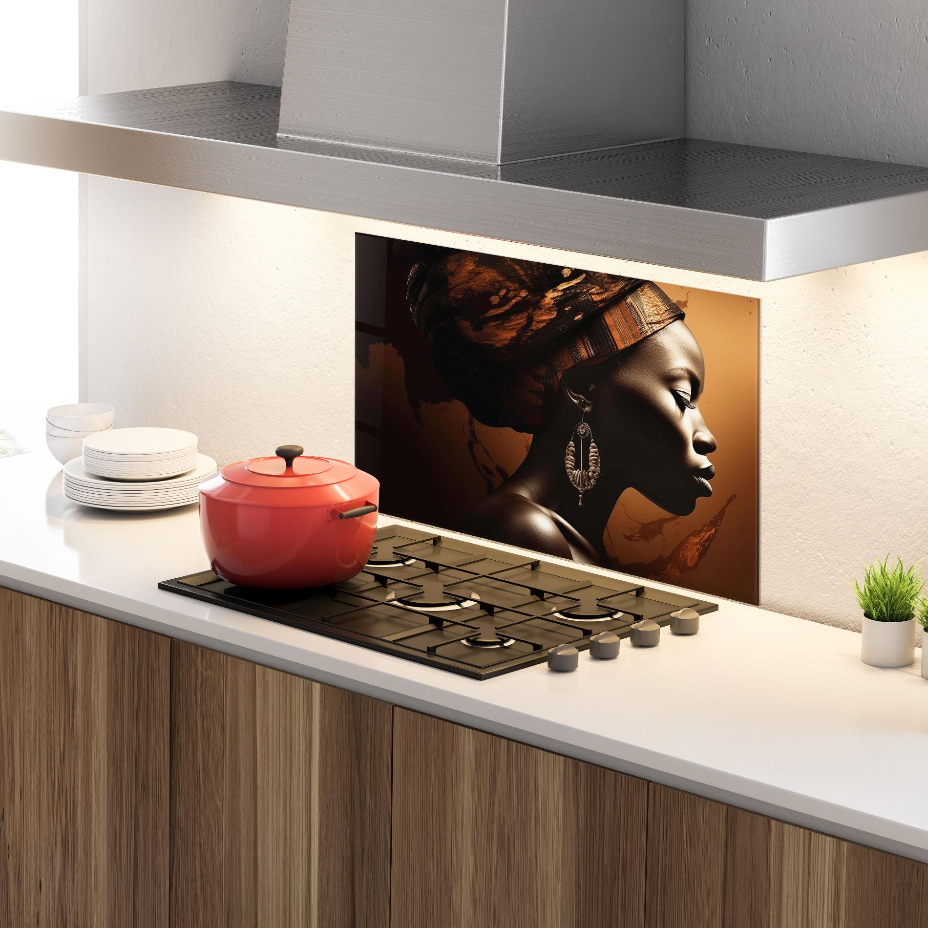 Стъклен панел за кухня Interesting African Earrings mockup 4