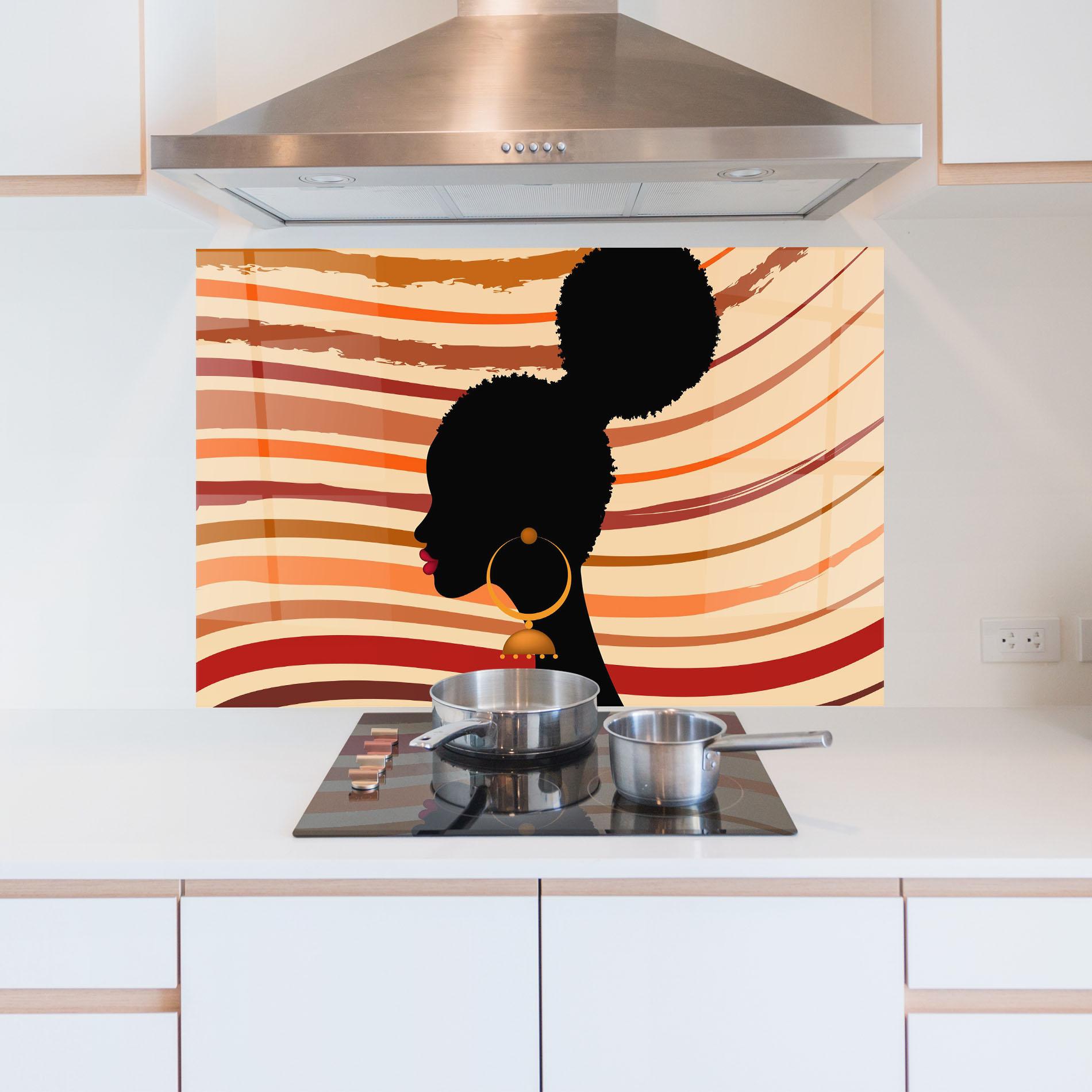 Стъклен панел за кухня African Hairstyle mockup 5
