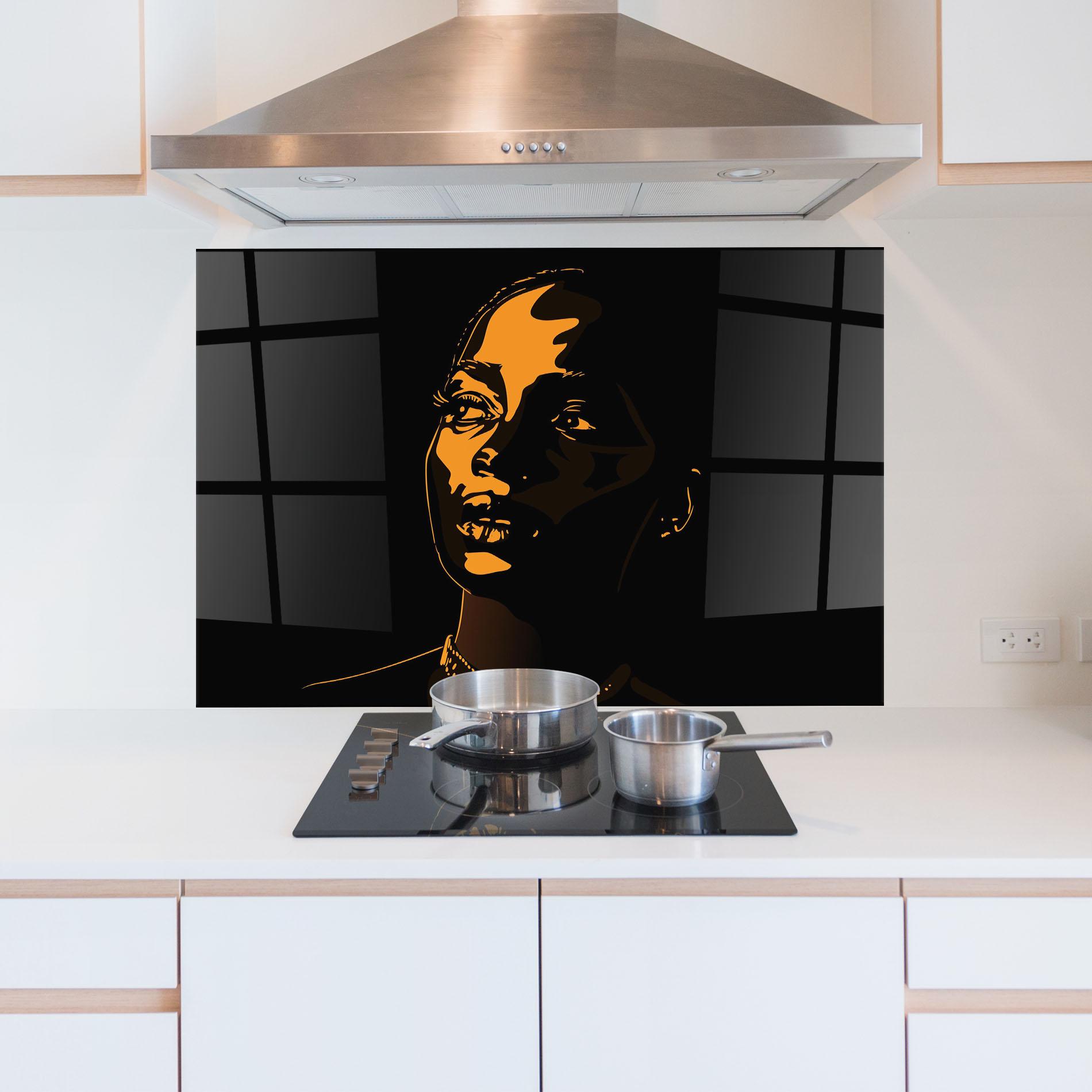 Стъклен панел за кухня African Yellow Light mockup 5