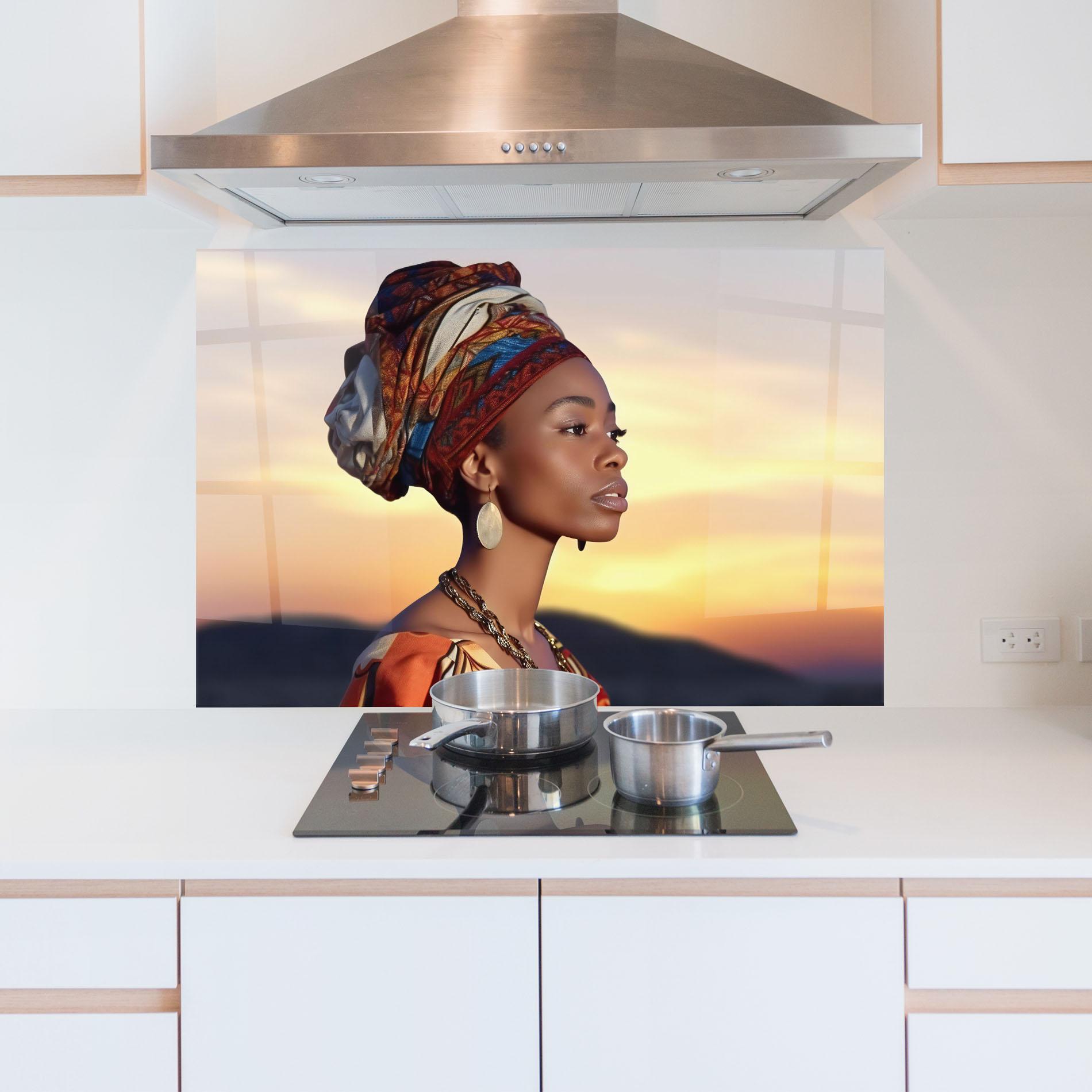 Стъклен панел за кухня Beautiful African Sunset mockup 5