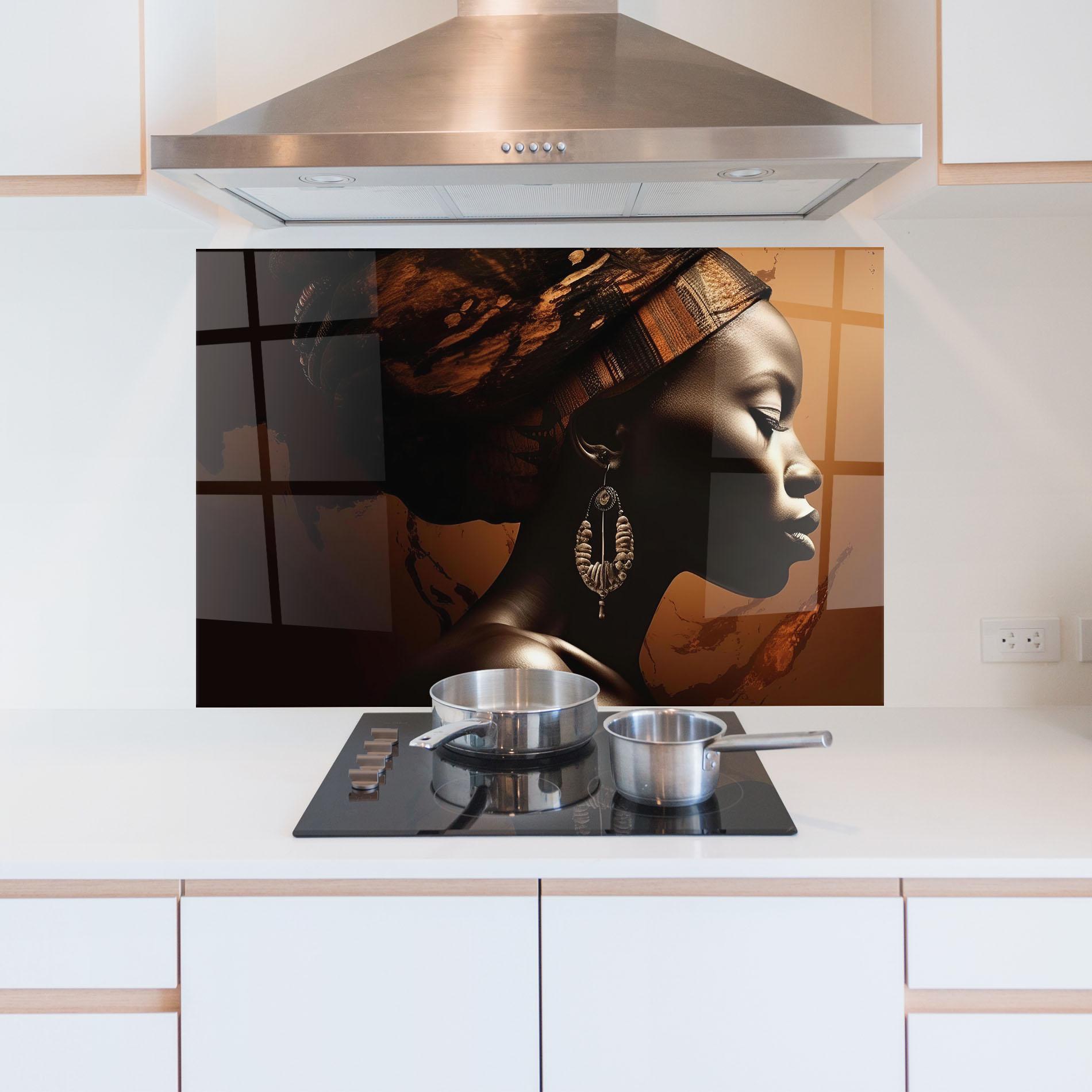 Стъклен панел за кухня Interesting African Earrings mockup 5