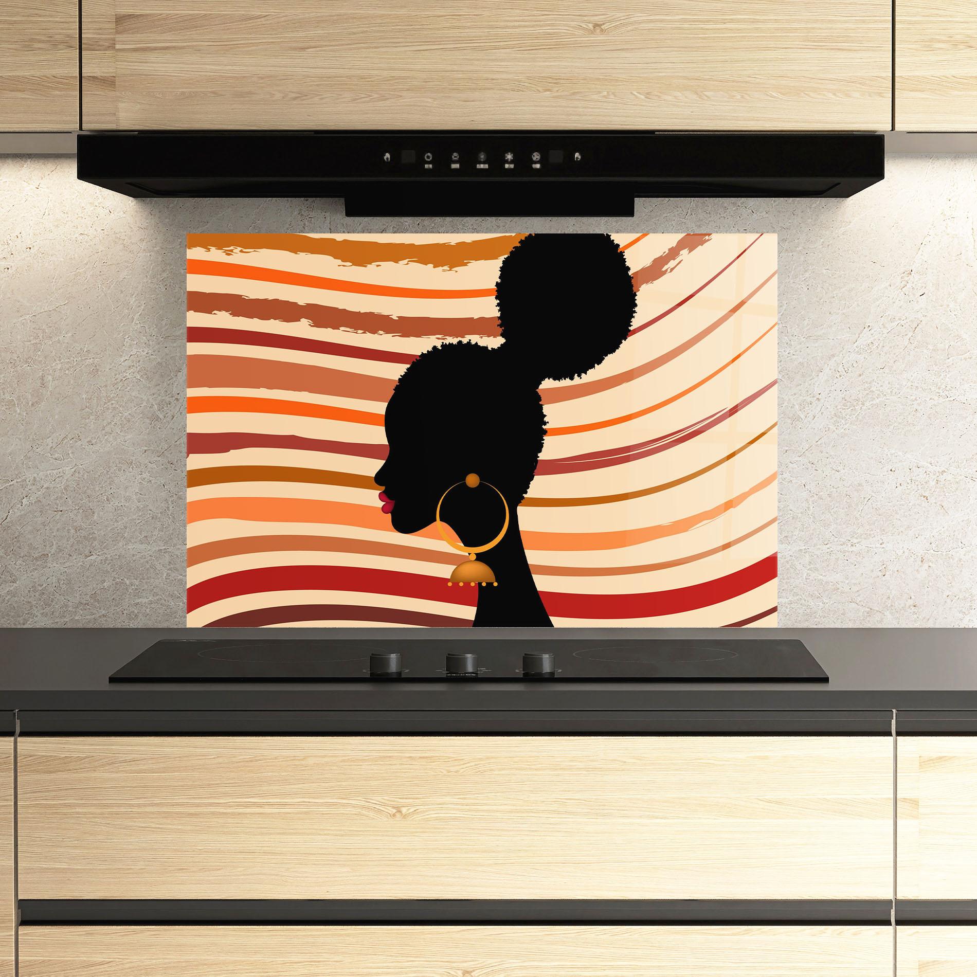 Стъклен панел за кухня African Hairstyle mockup 3