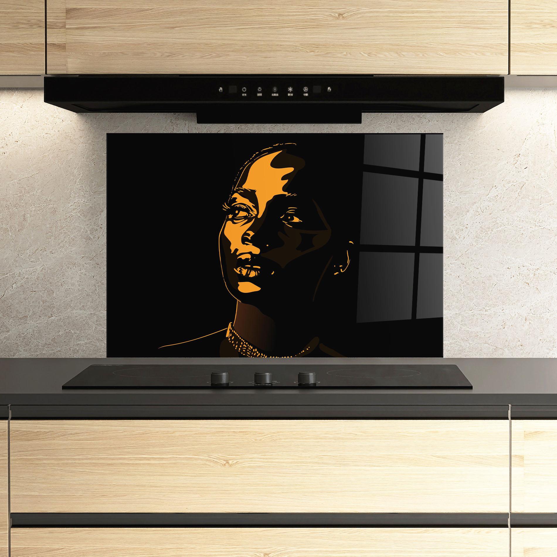 Стъклен панел за кухня African Yellow Light mockup 3