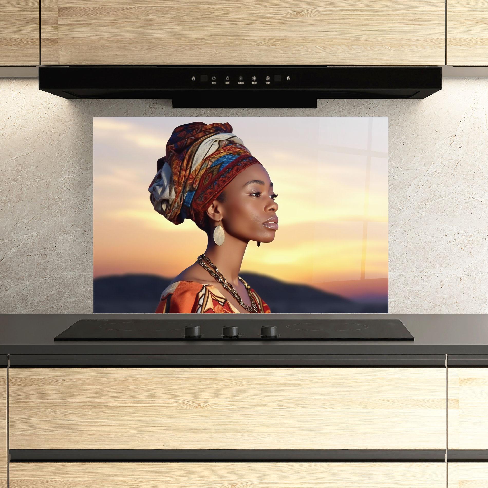 Стъклен панел за кухня Beautiful African Sunset mockup 3