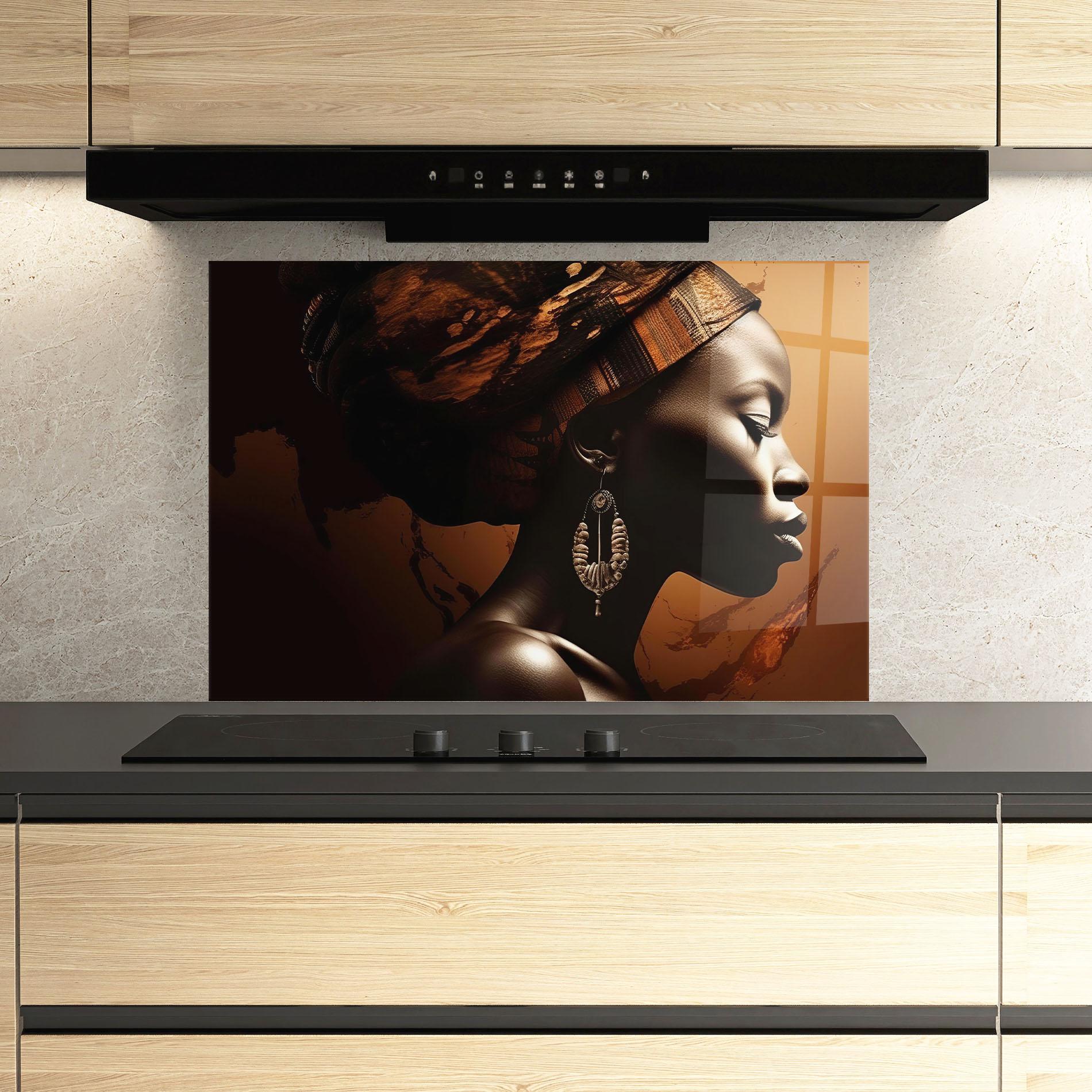 Стъклен панел за кухня Interesting African Earrings mockup 3