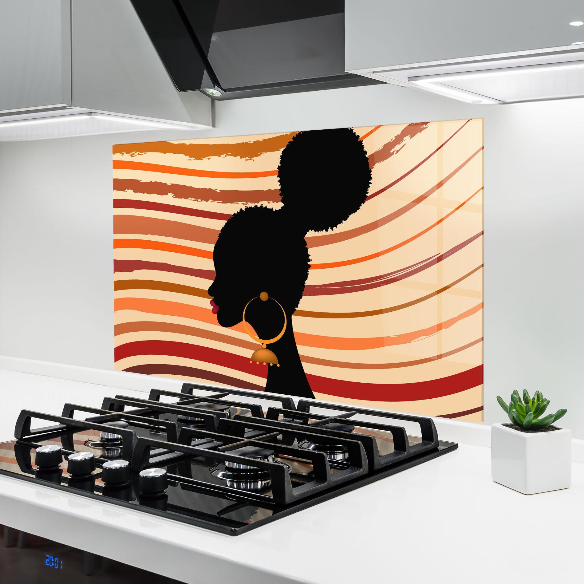 Стъклен панел за кухня African Hairstyle mockup 6