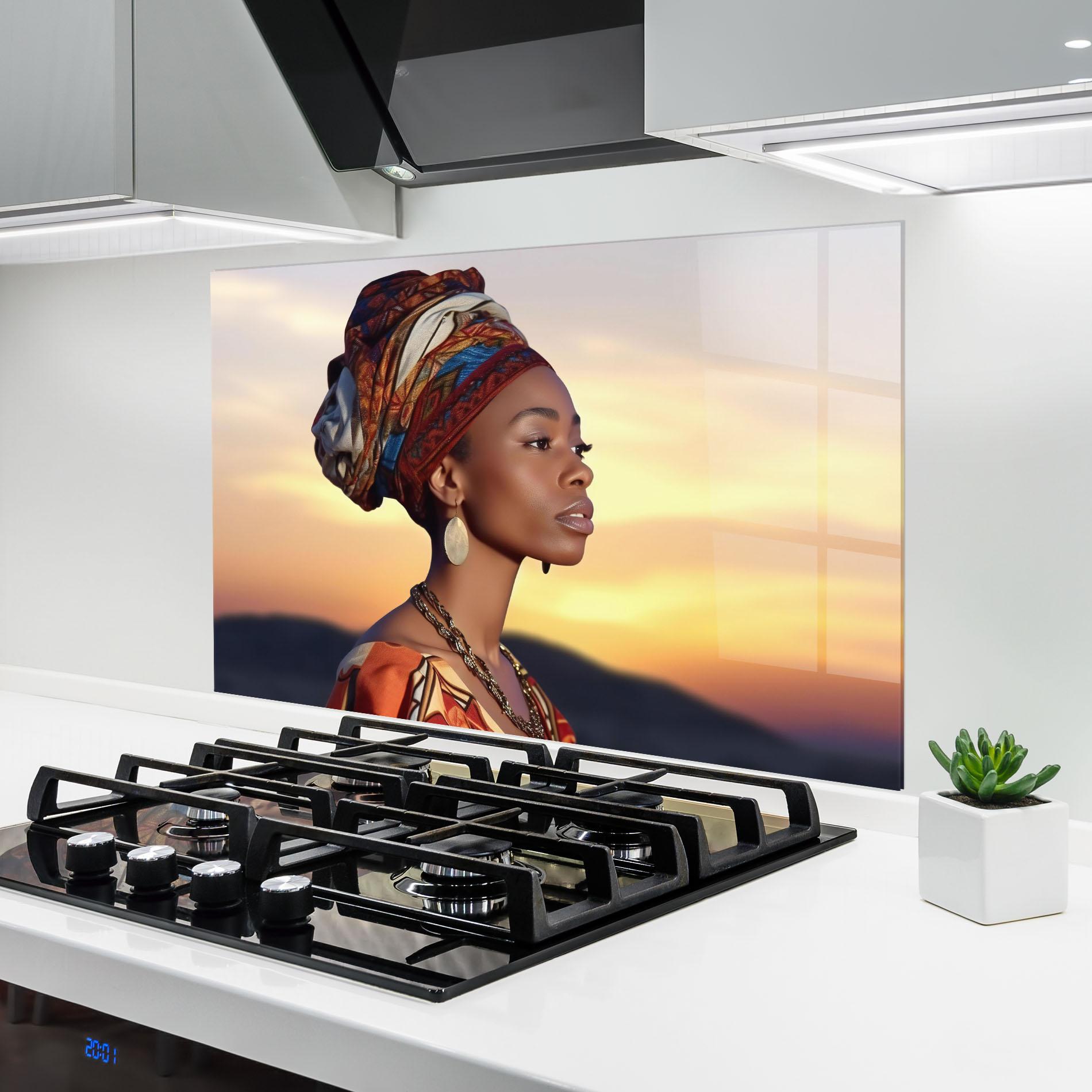 Стъклен панел за кухня Beautiful African Sunset mockup 6