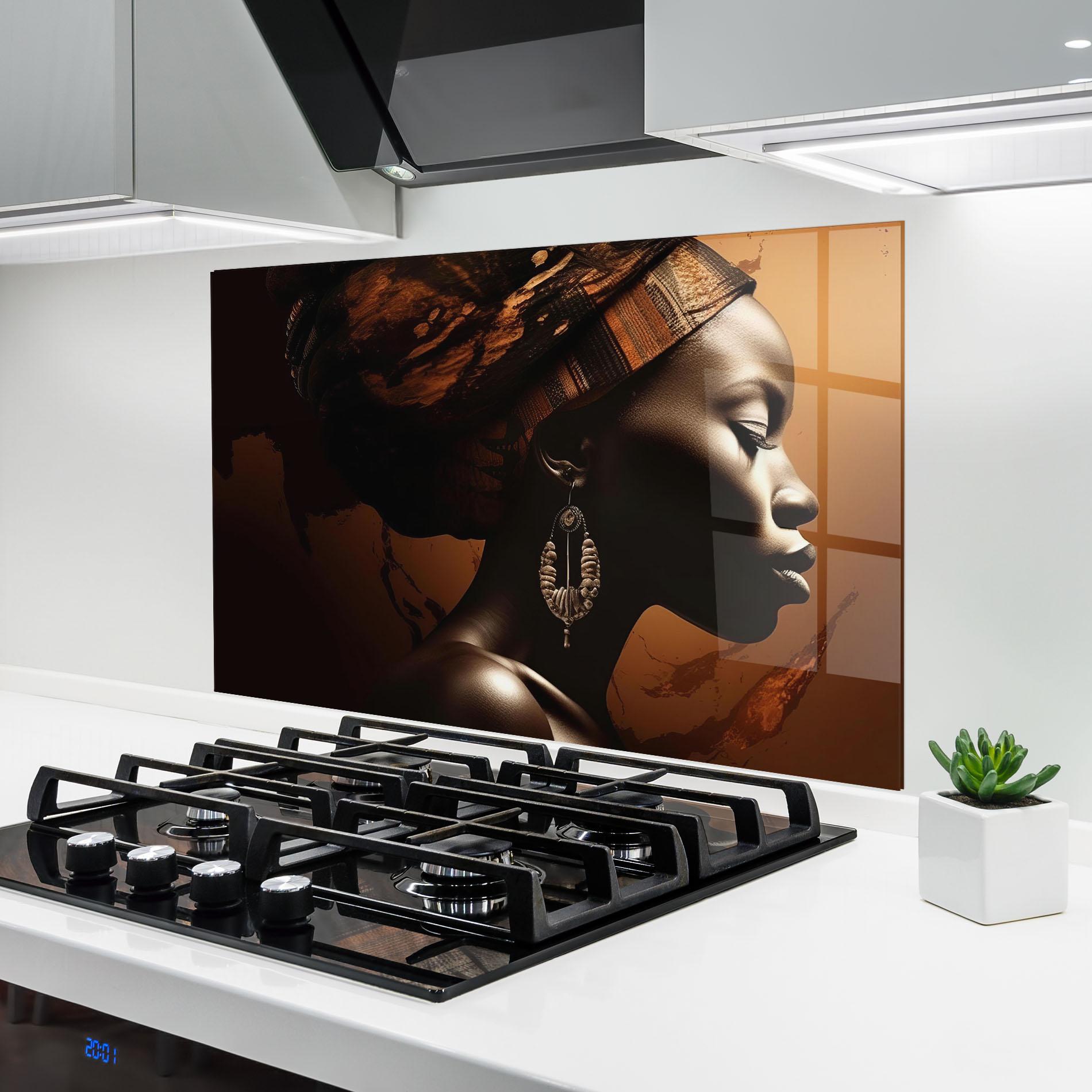 Стъклен панел за кухня Interesting African Earrings mockup 6
