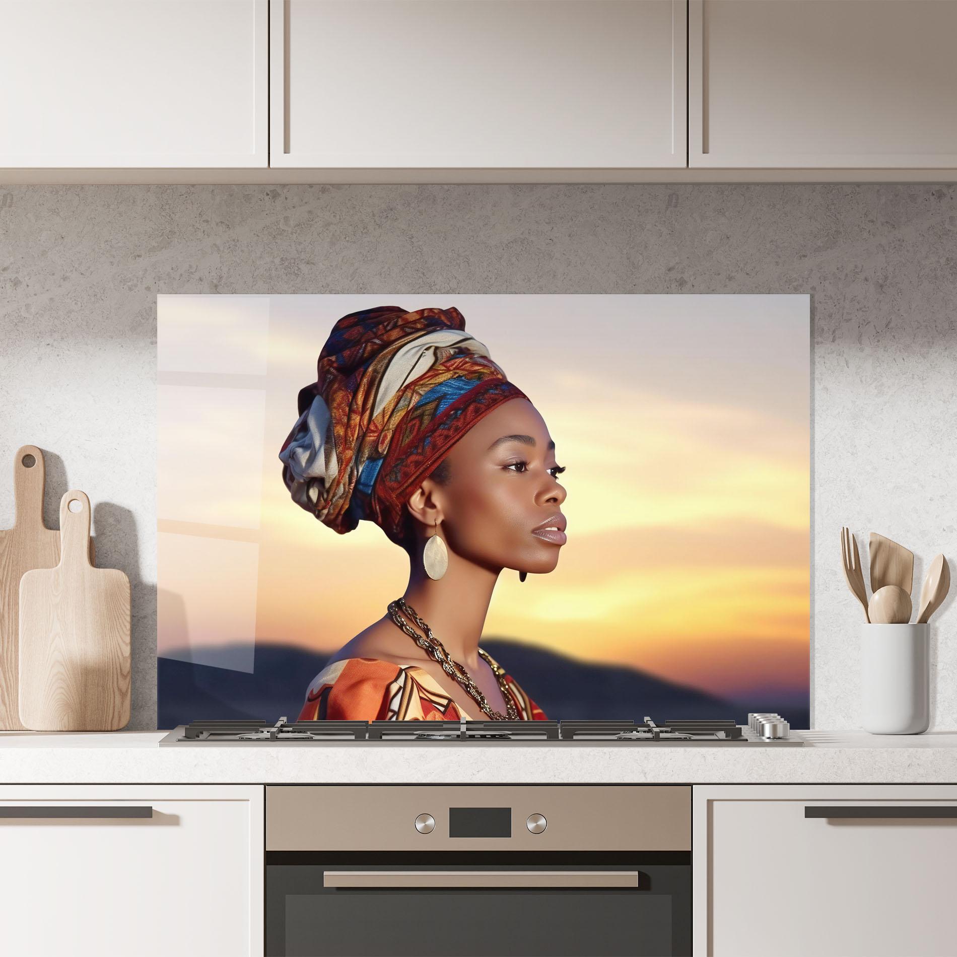 Стъклен панел за кухня Beautiful African Sunset mockup 7