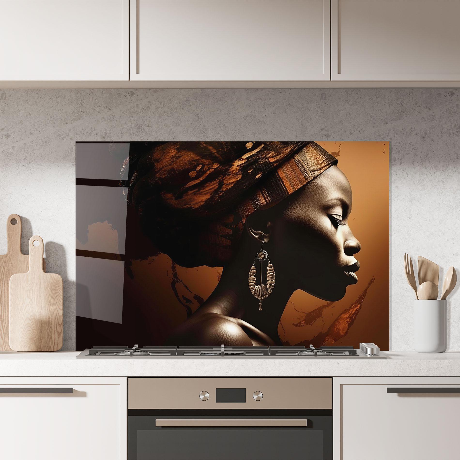 Стъклен панел за кухня Interesting African Earrings mockup 7