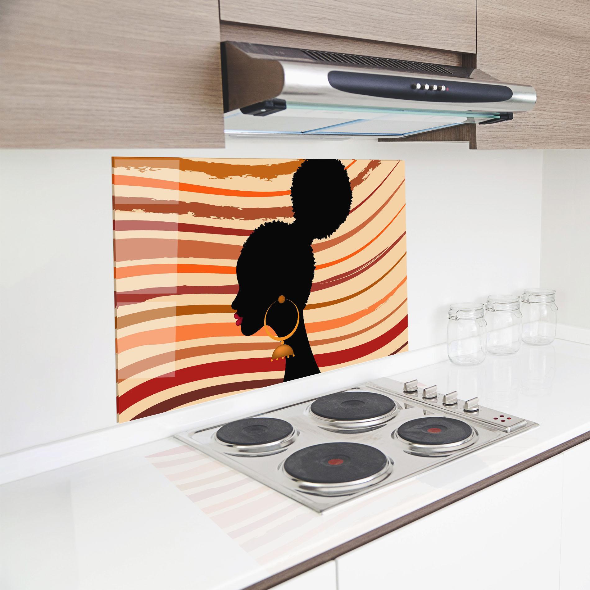 Стъклен панел за кухня African Hairstyle mockup 8