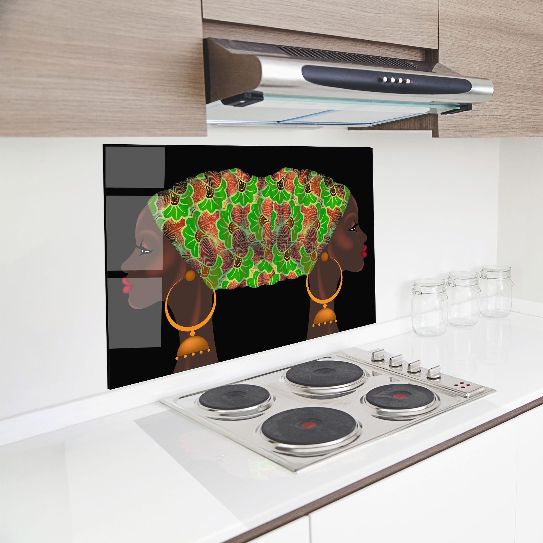 Стъклен панел за кухня Ankara Headwrap mockup 8