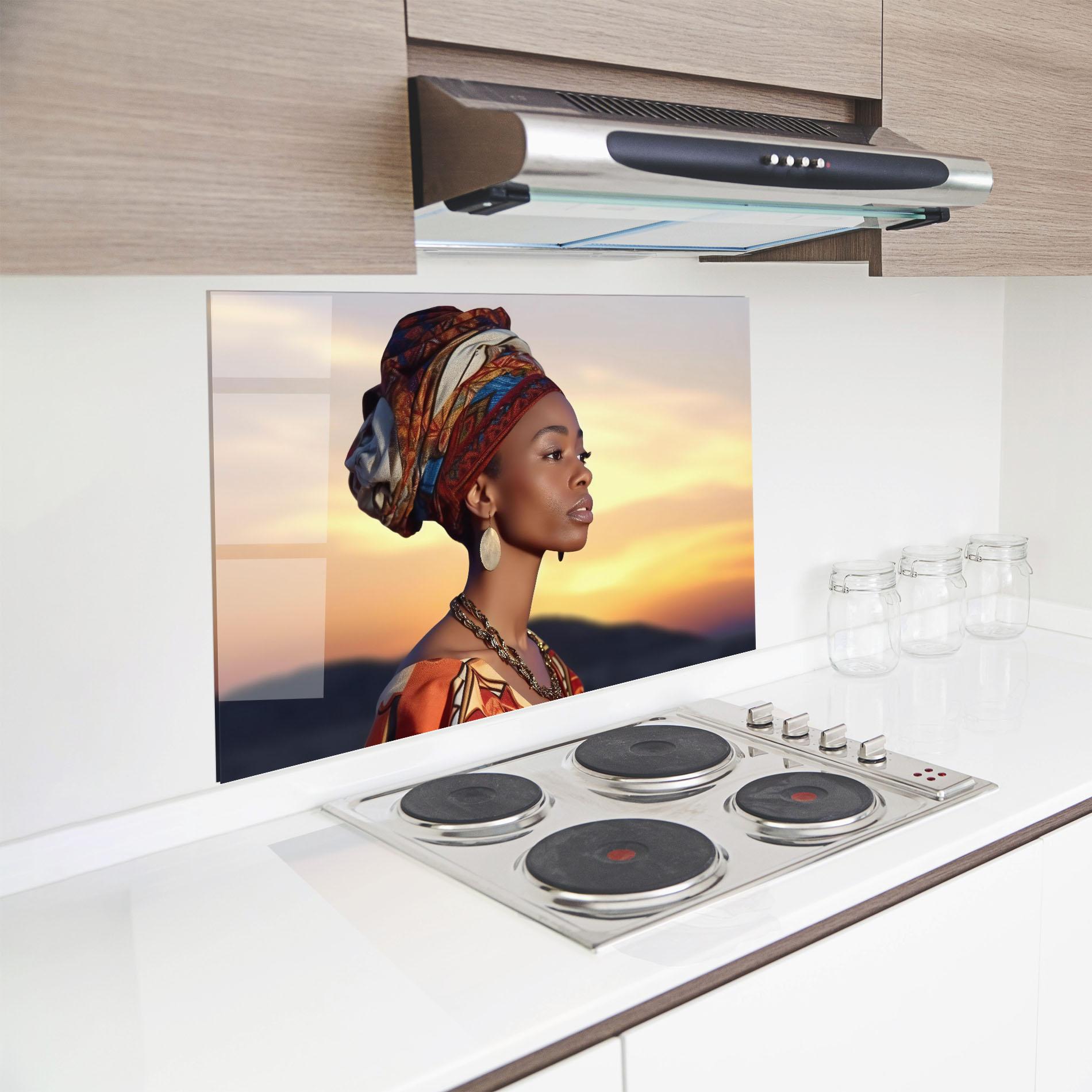 Стъклен панел за кухня Beautiful African Sunset mockup 8