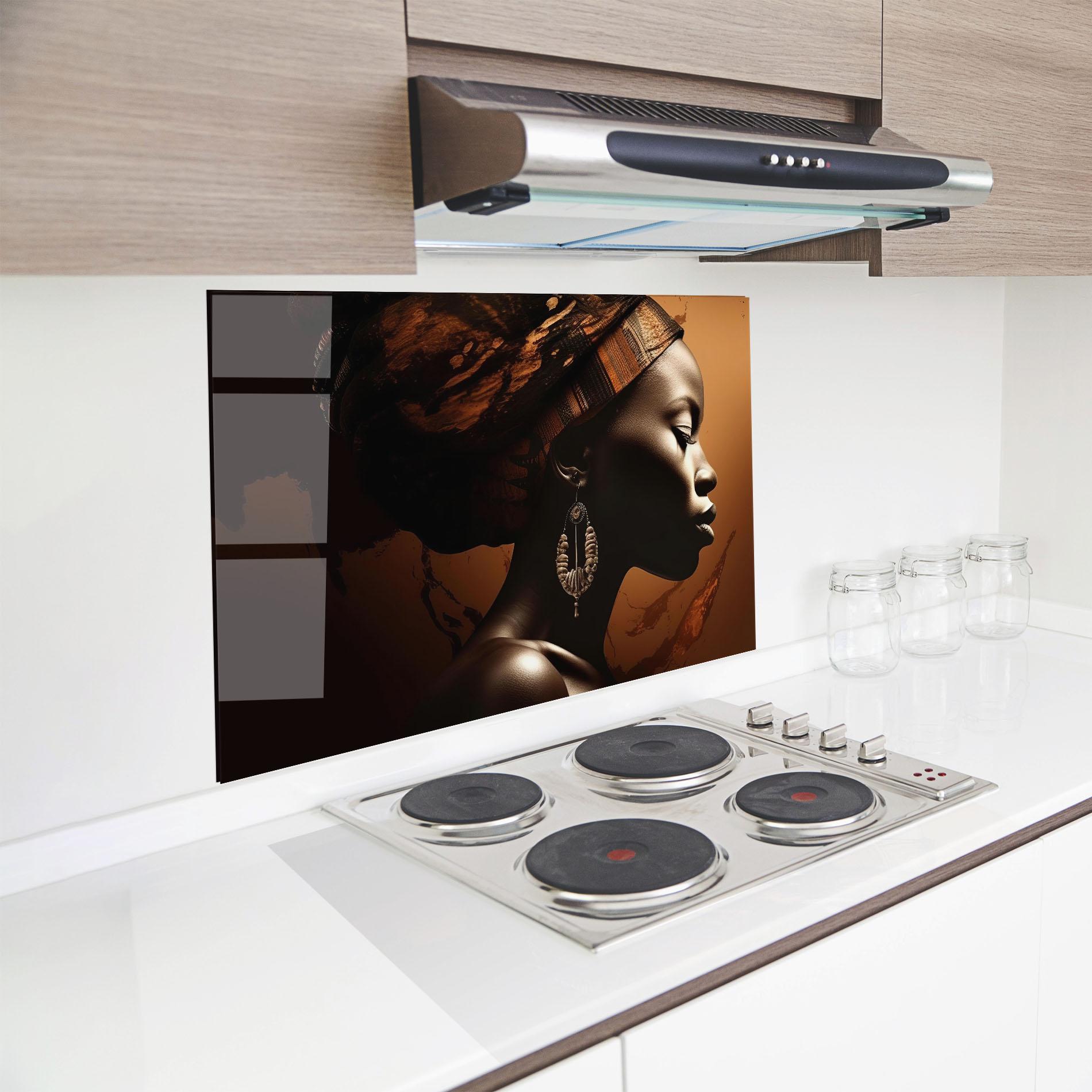 Стъклен панел за кухня Interesting African Earrings mockup 8