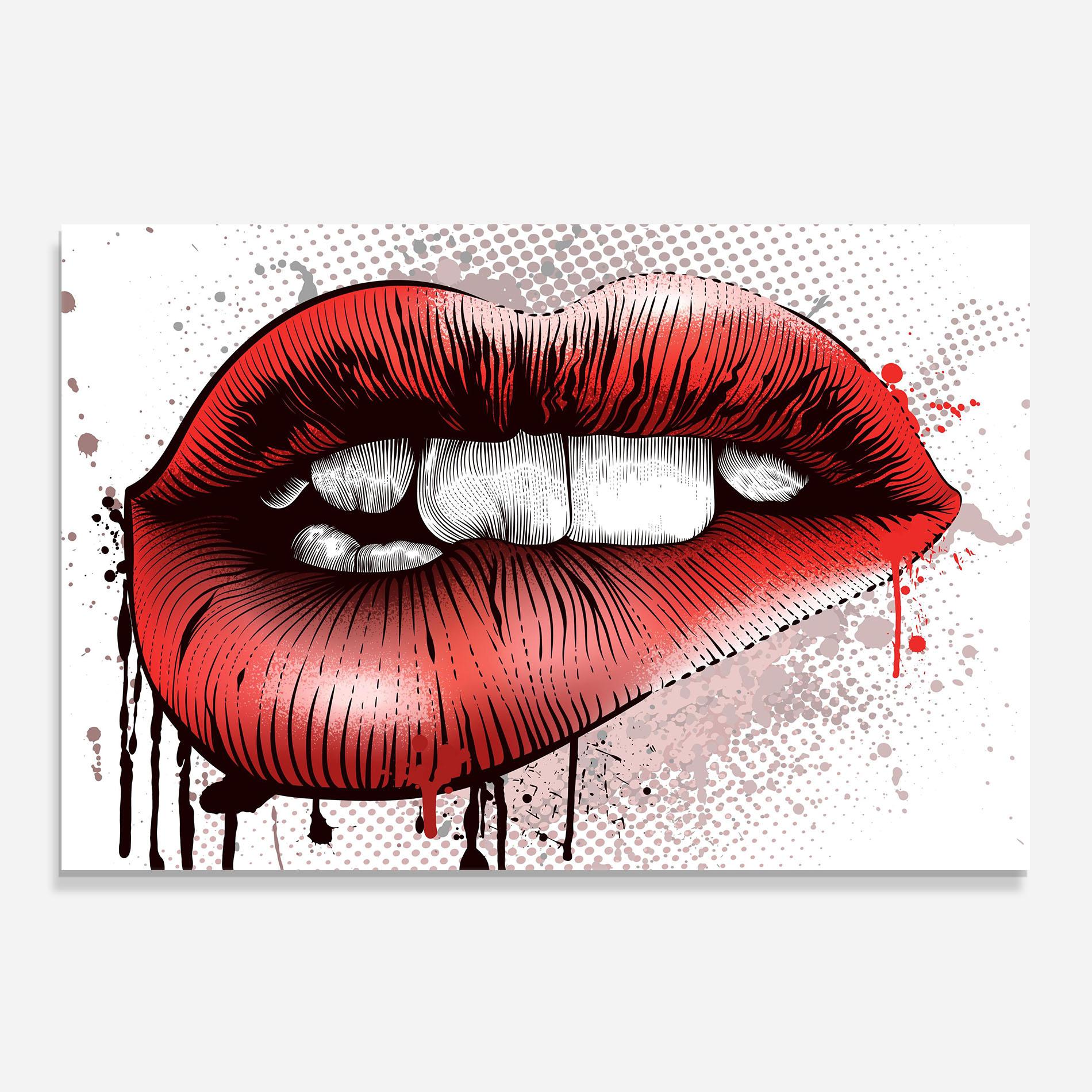 Стъклен панел за кухня Lips Pop Artistic mockup 0