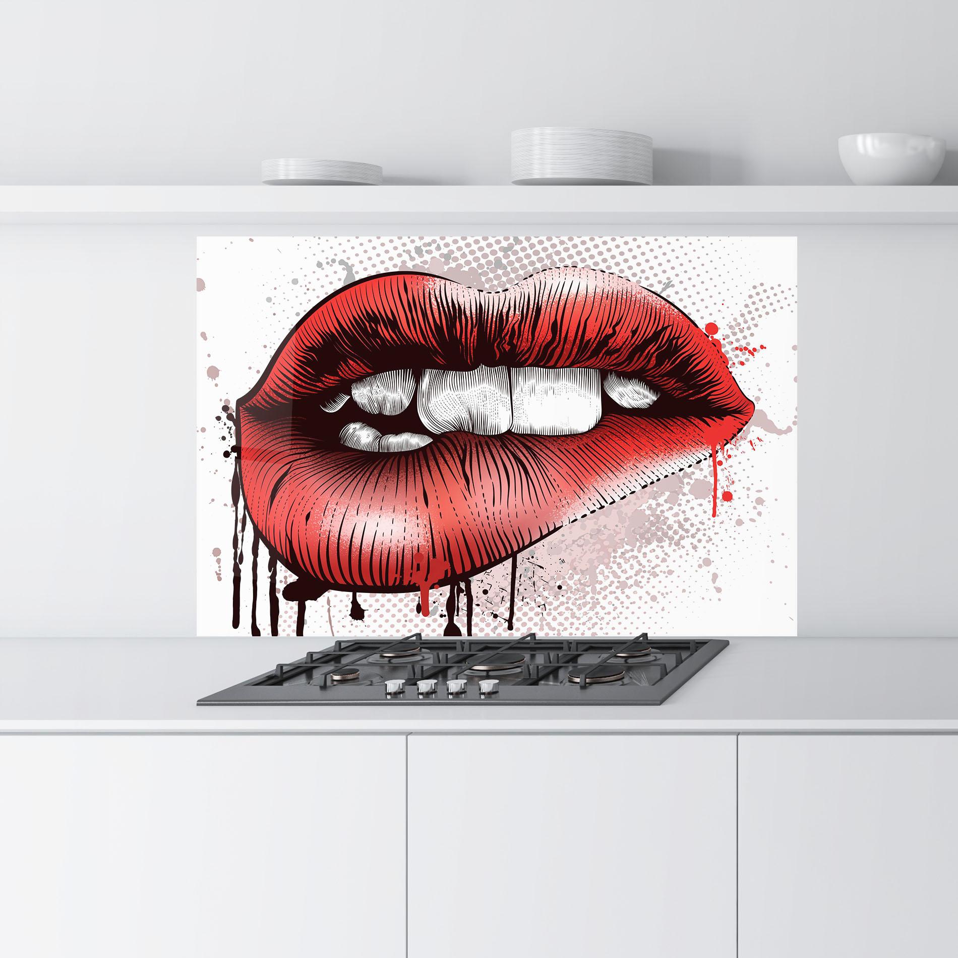 Стъклен панел за кухня Lips Pop Artistic mockup 9