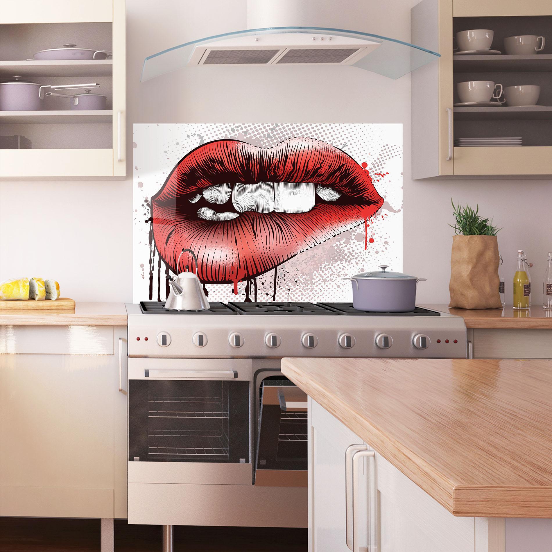 Стъклен панел за кухня Lips Pop Artistic mockup 1