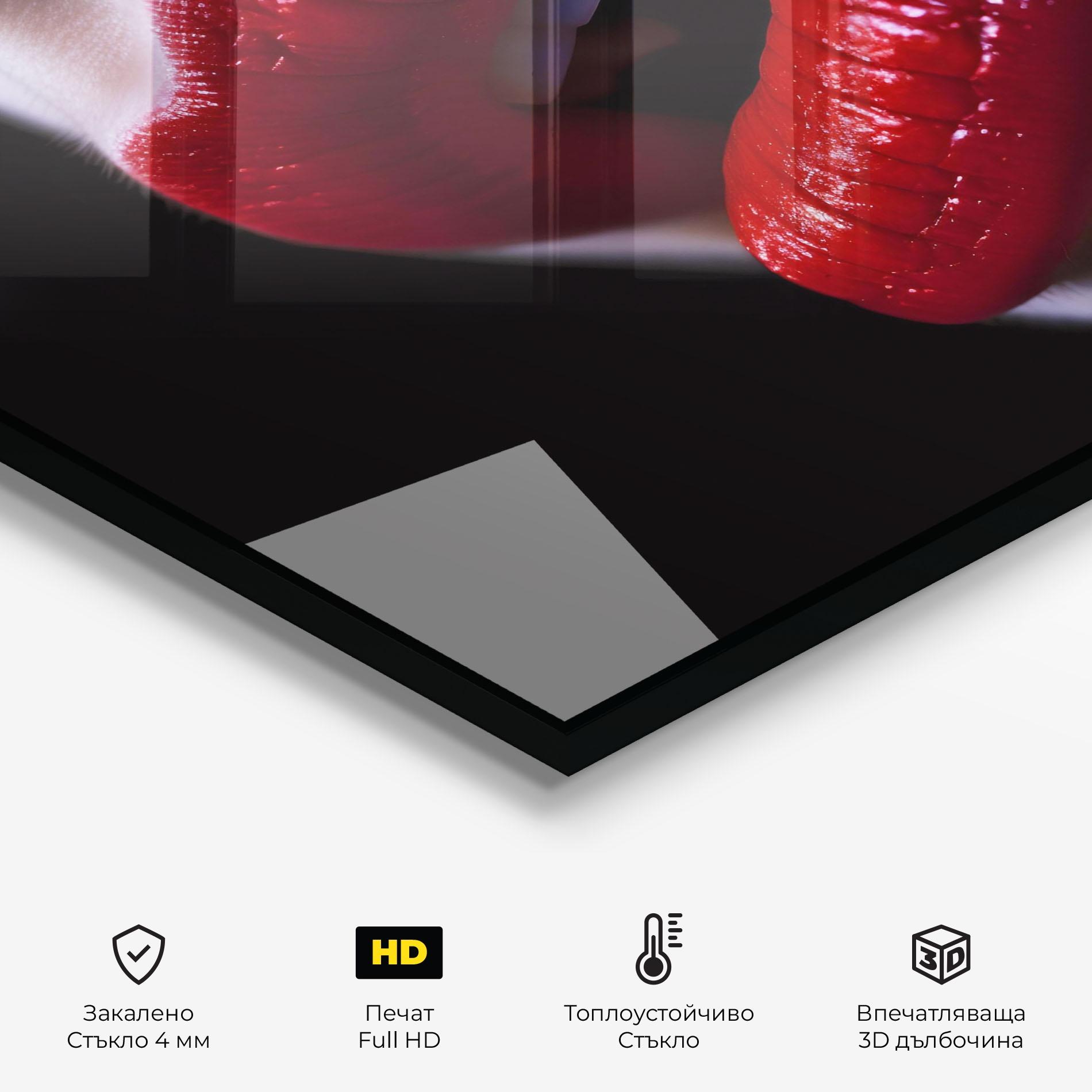 Стъклен панел за кухня Close Up Woman mockup 2