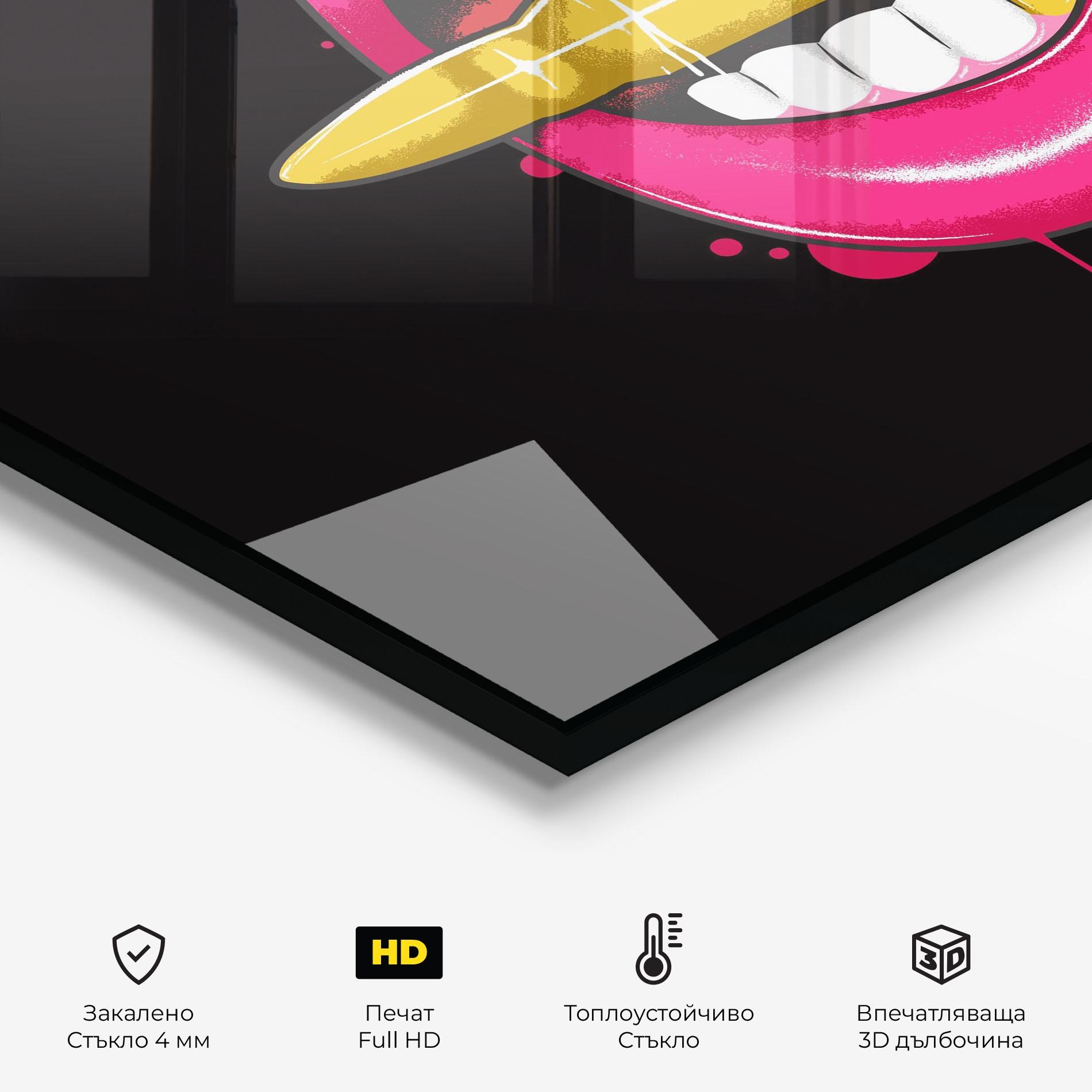 Стъклен панел за кухня Pink Bullet Lips mockup 2