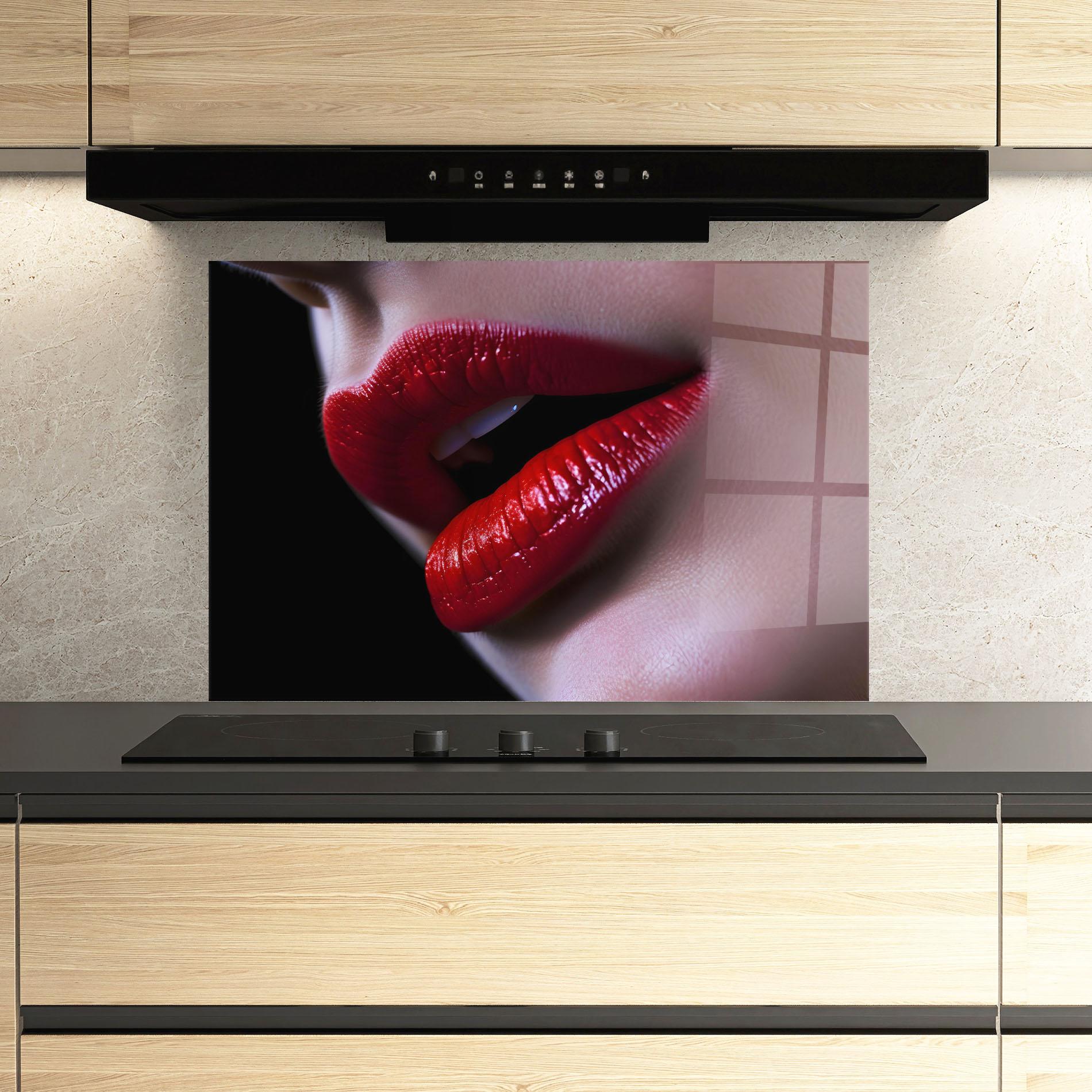 Стъклен панел за кухня Close Up Woman mockup 3