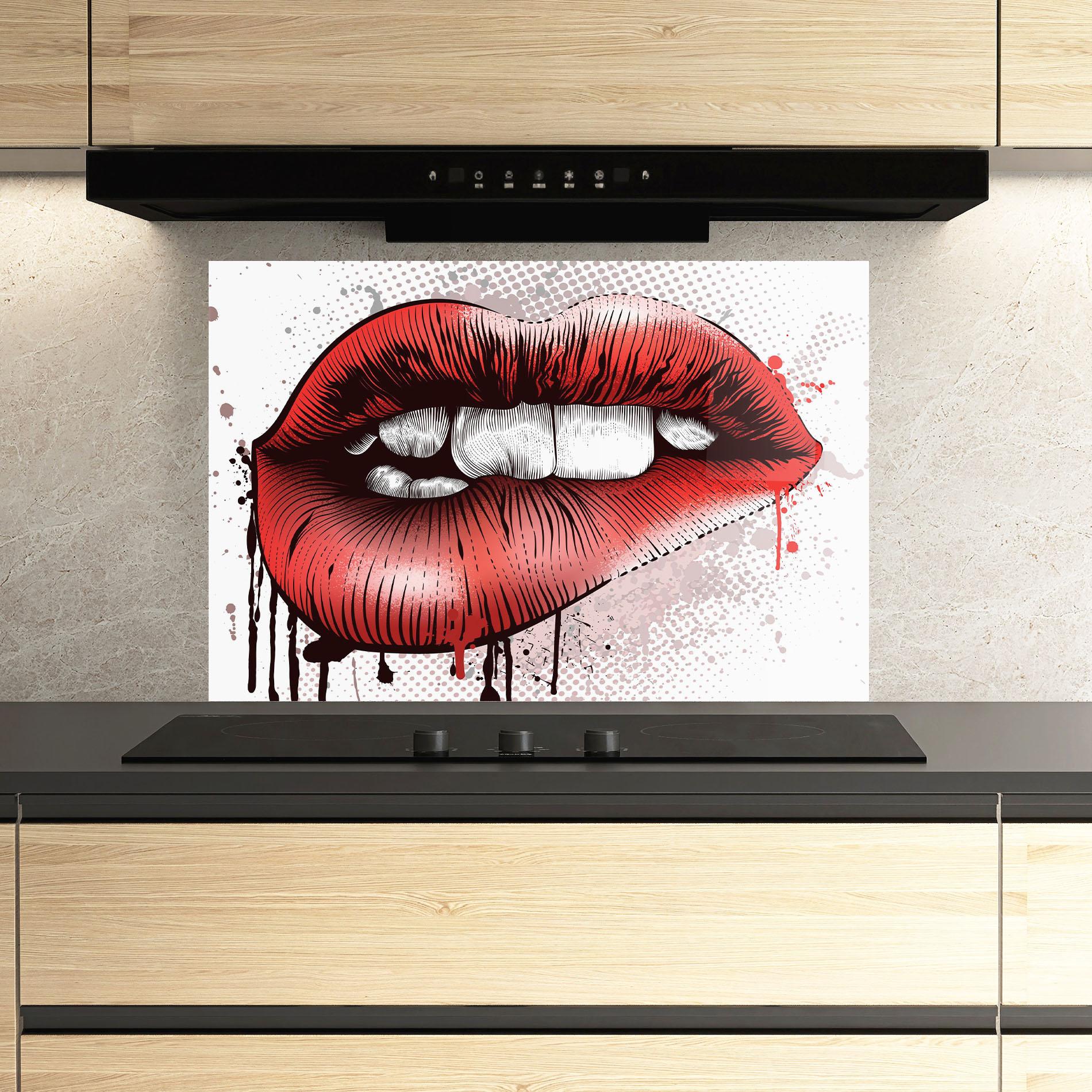 Стъклен панел за кухня Lips Pop Artistic mockup 3