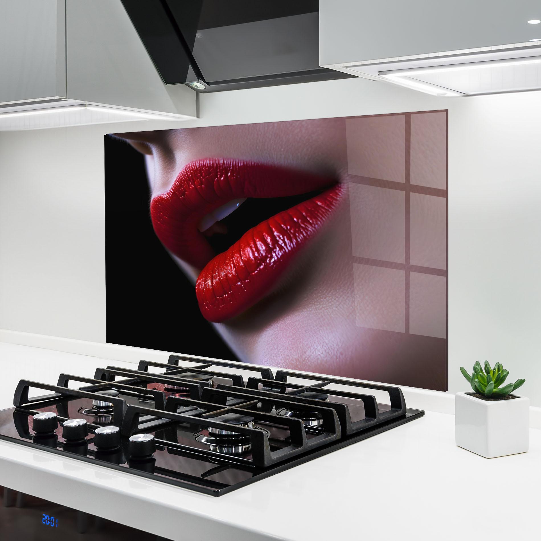 Стъклен панел за кухня Close Up Woman mockup 6