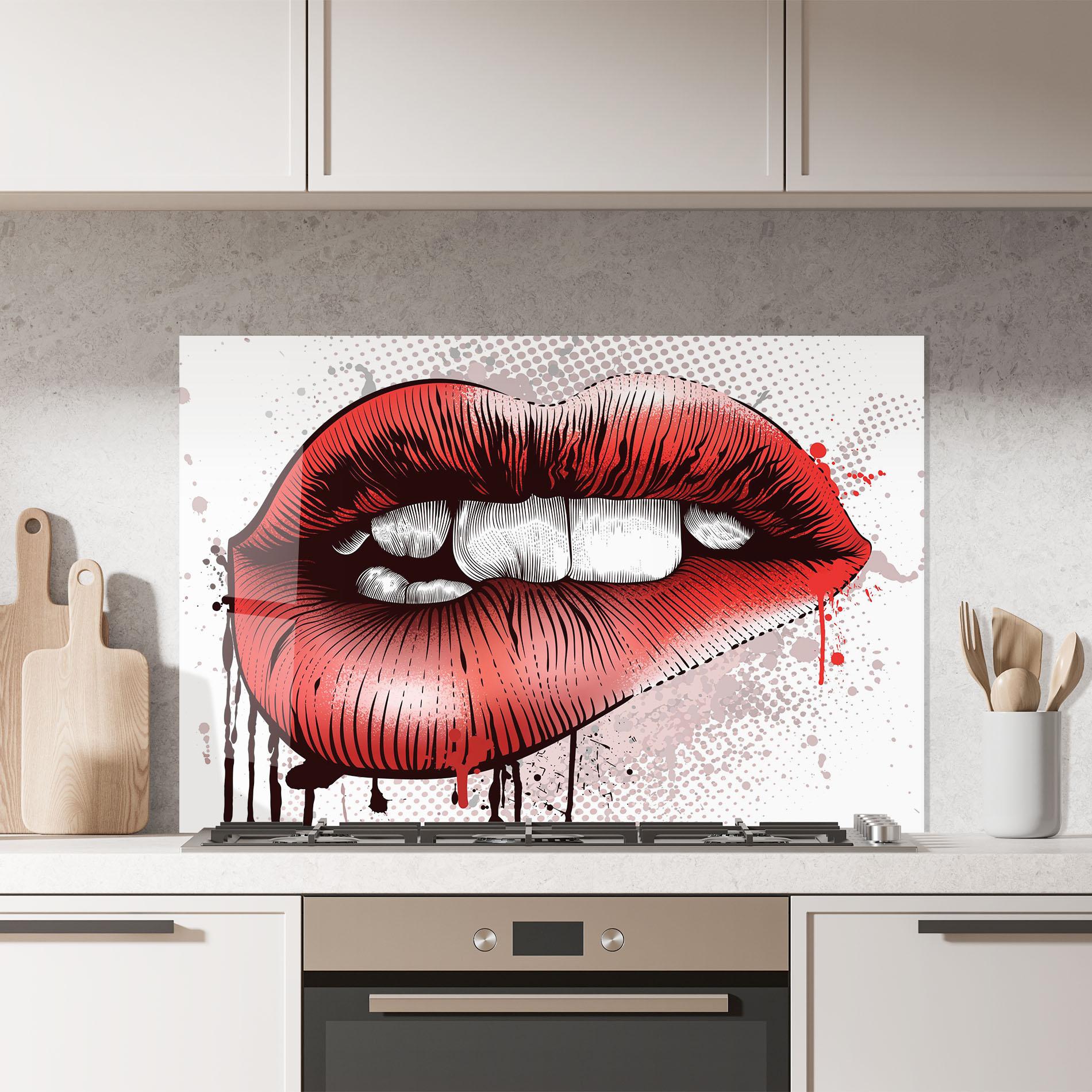 Стъклен панел за кухня Lips Pop Artistic mockup 7
