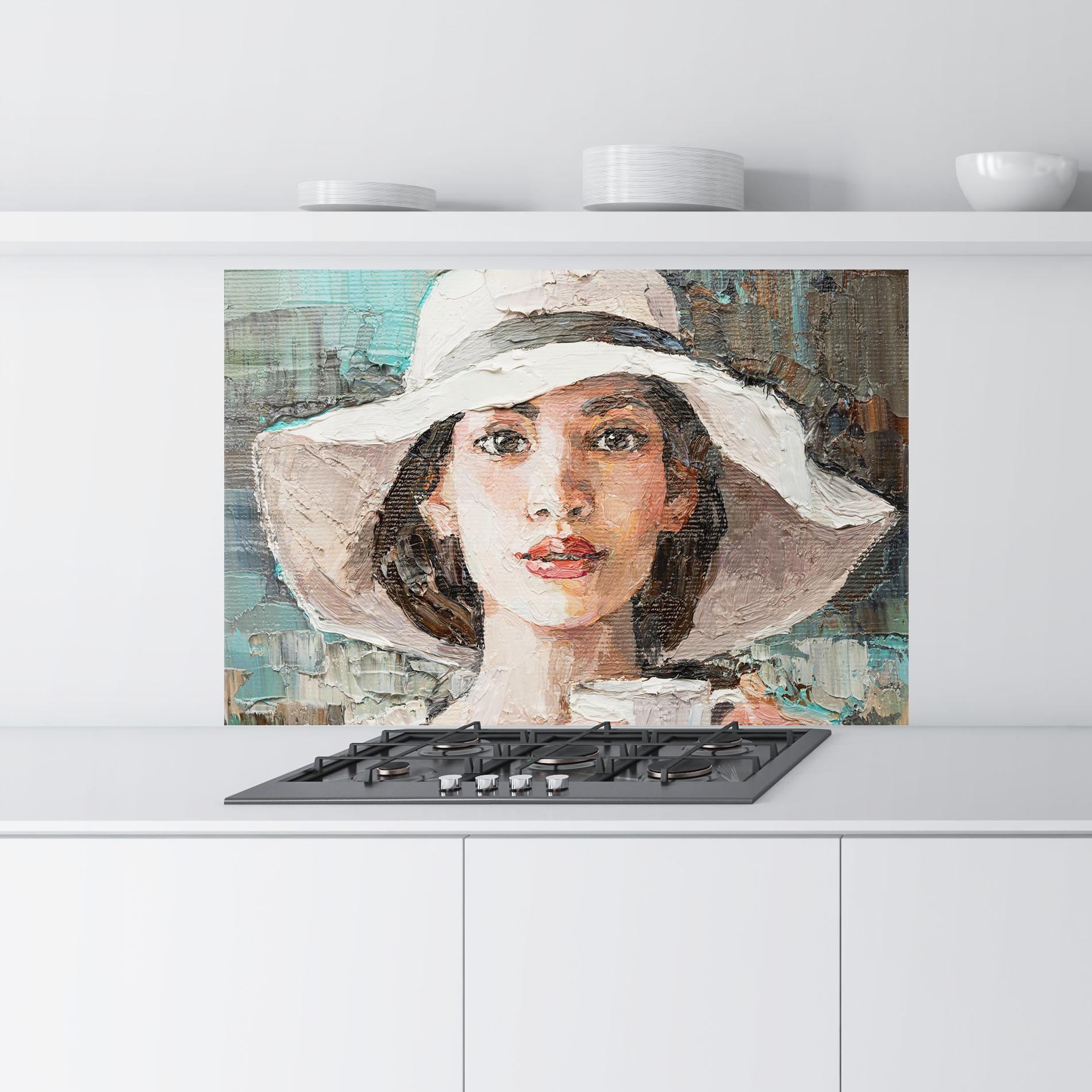 Стъклен панел за кухня White Lady mockup 9