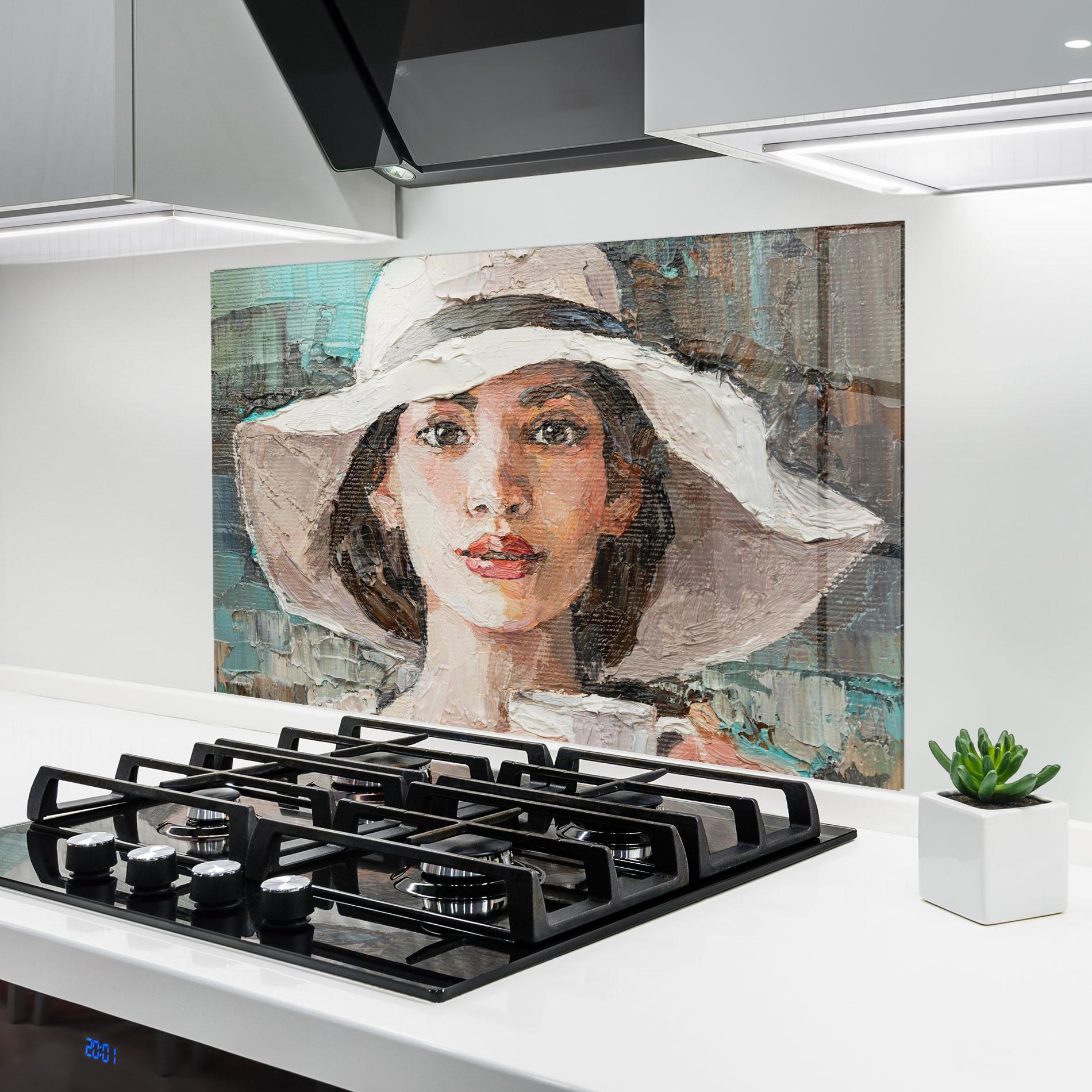 Стъклен панел за кухня White Lady mockup 6