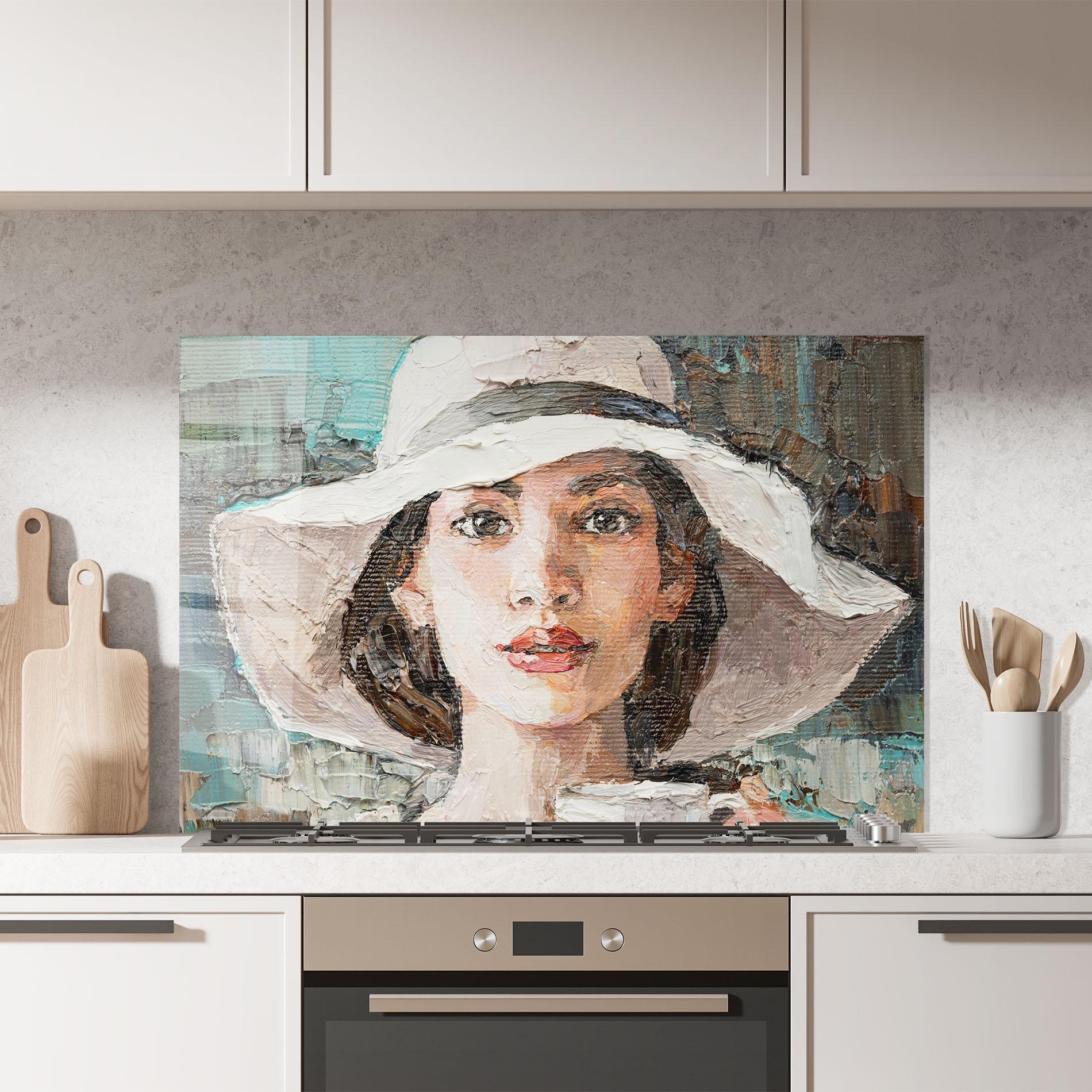 Стъклен панел за кухня White Lady mockup 7