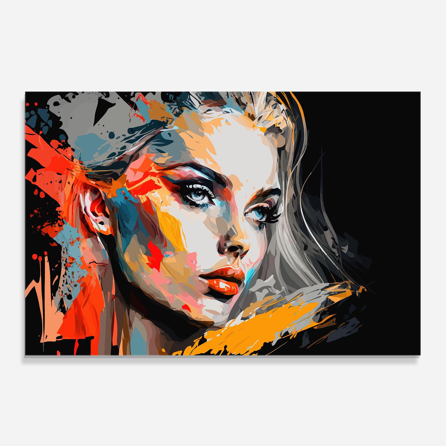 Стъклен панел за кухня Blue Eye Face mockup 0