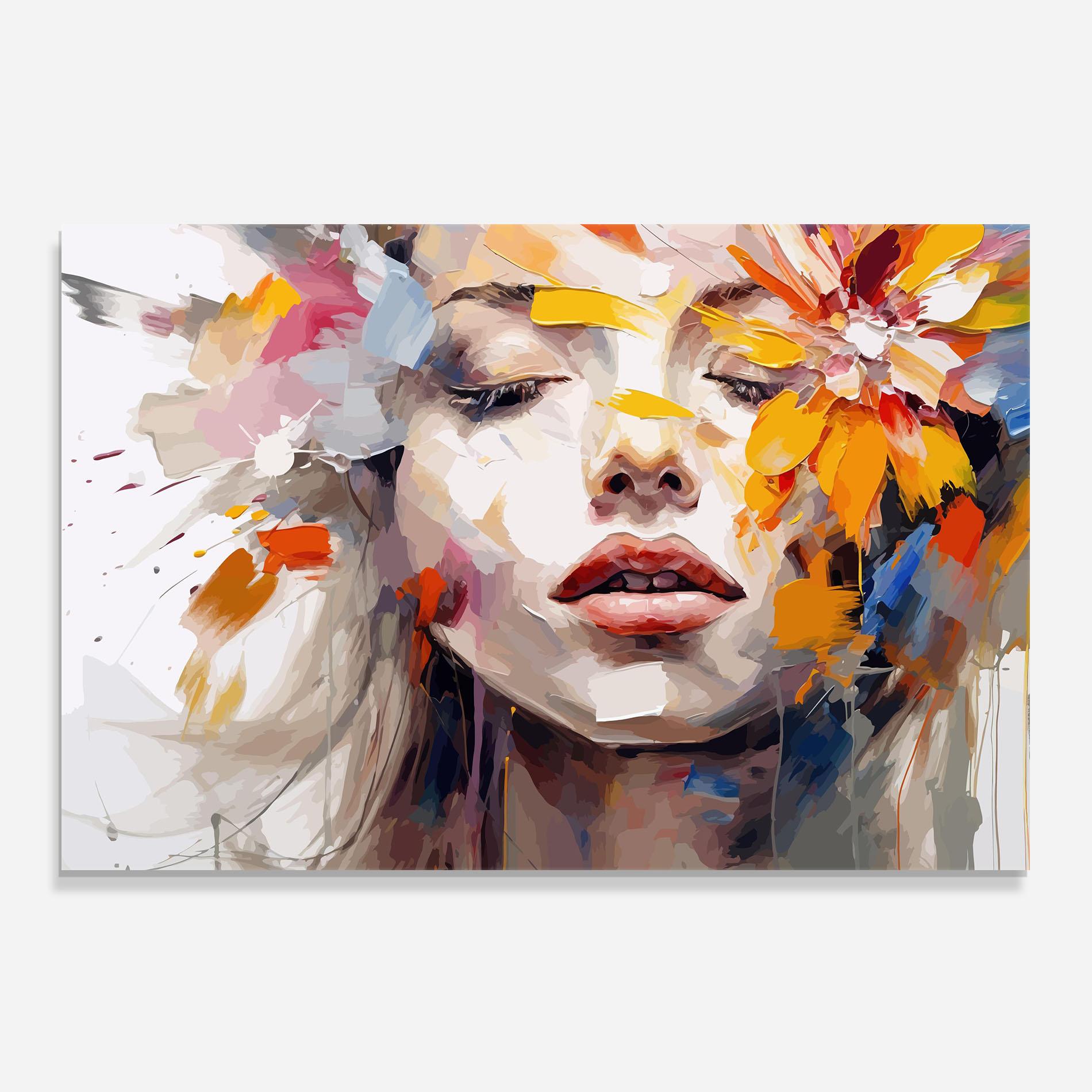 Стъклен панел за кухня Oil Flower Portrait mockup 0
