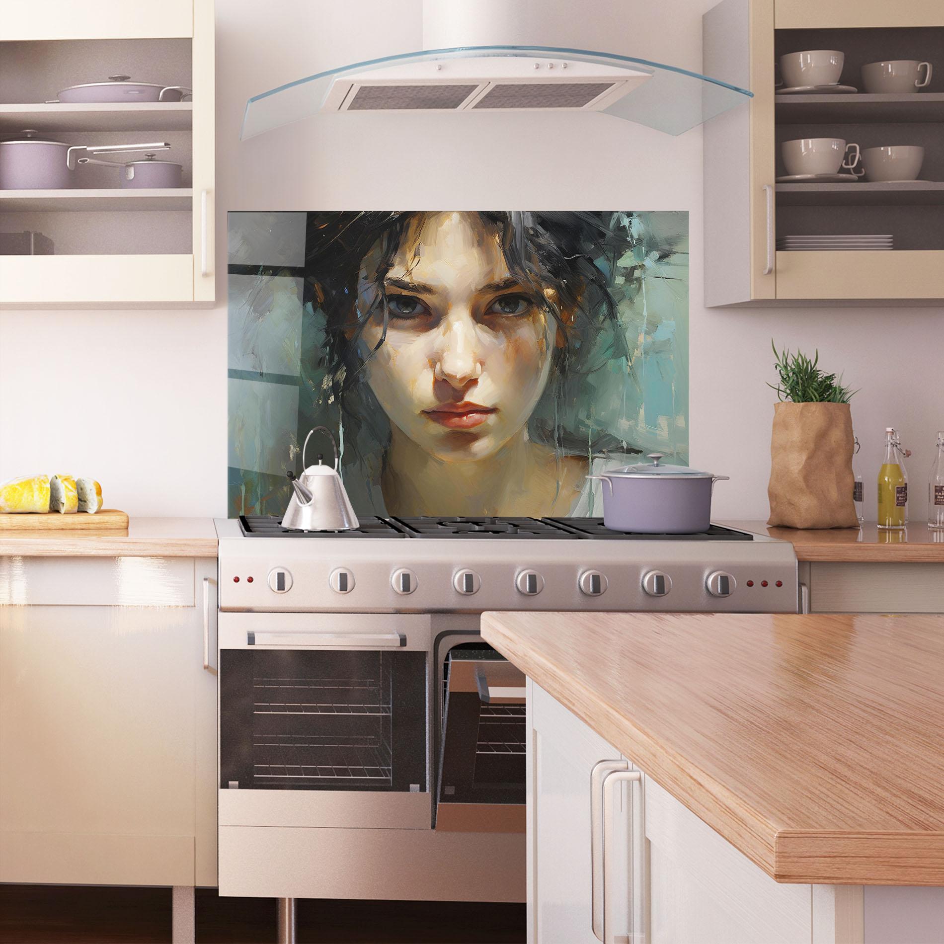 Стъклен панел за кухня Intense Portrait mockup 1