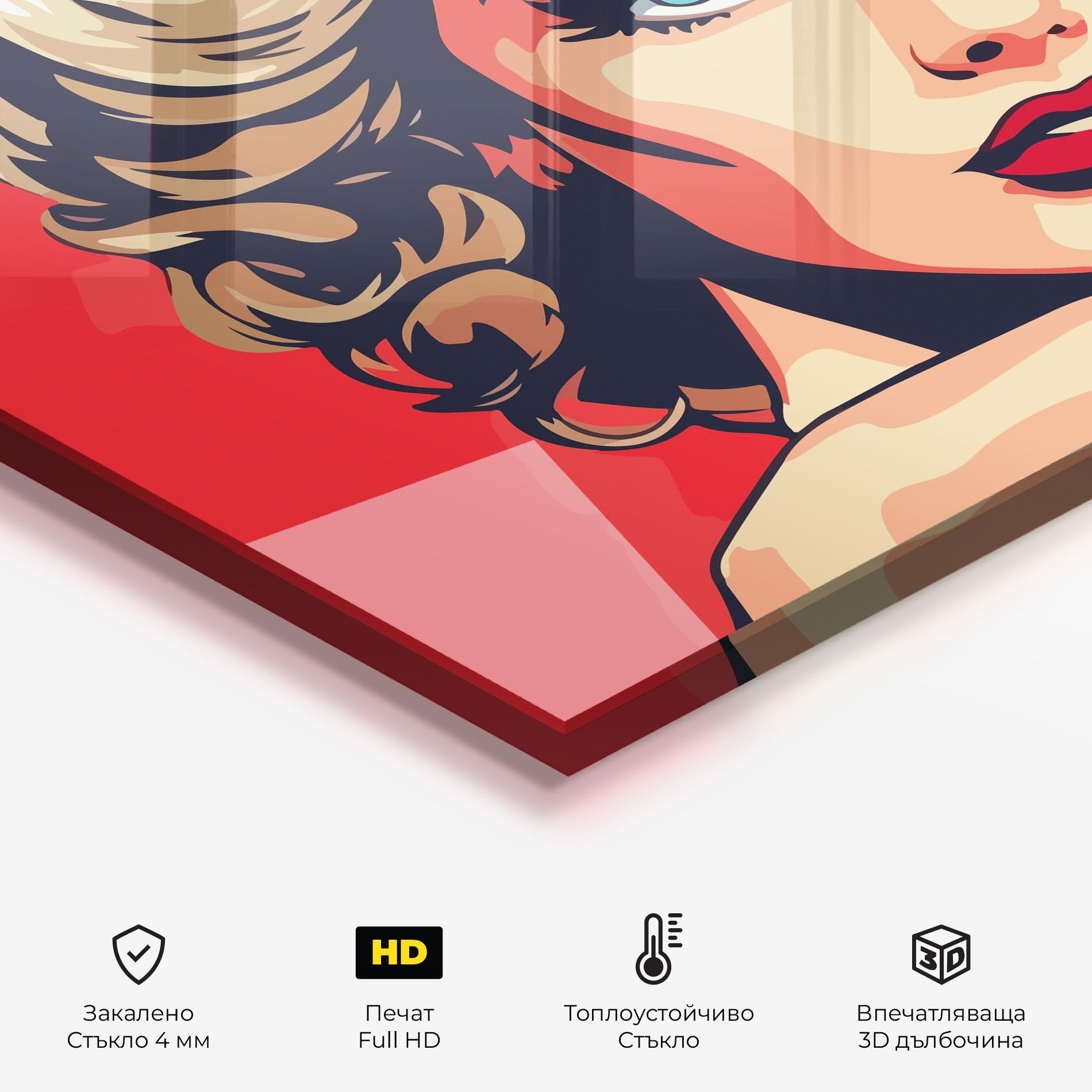 Стъклен панел за кухня Blue Eyes Portrait mockup 2