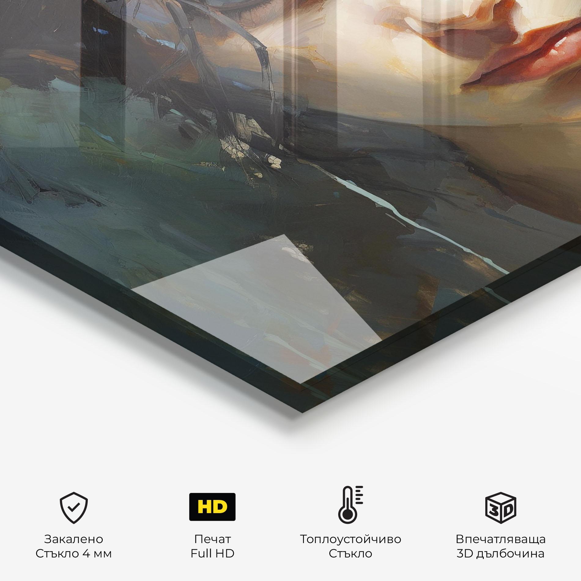 Стъклен панел за кухня Intense Portrait mockup 2