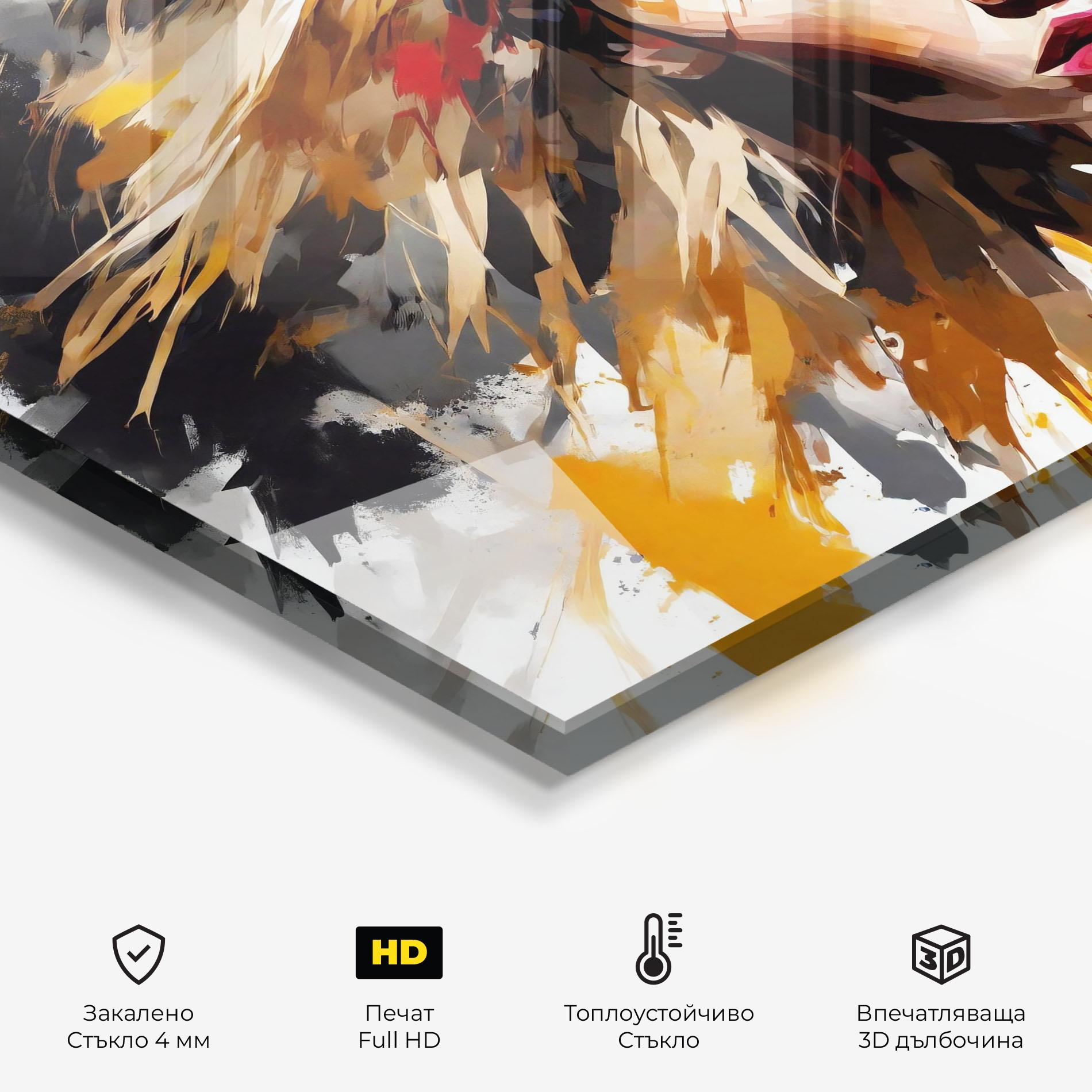 Стъклен панел за кухня Multicolored Splash Woman mockup 2