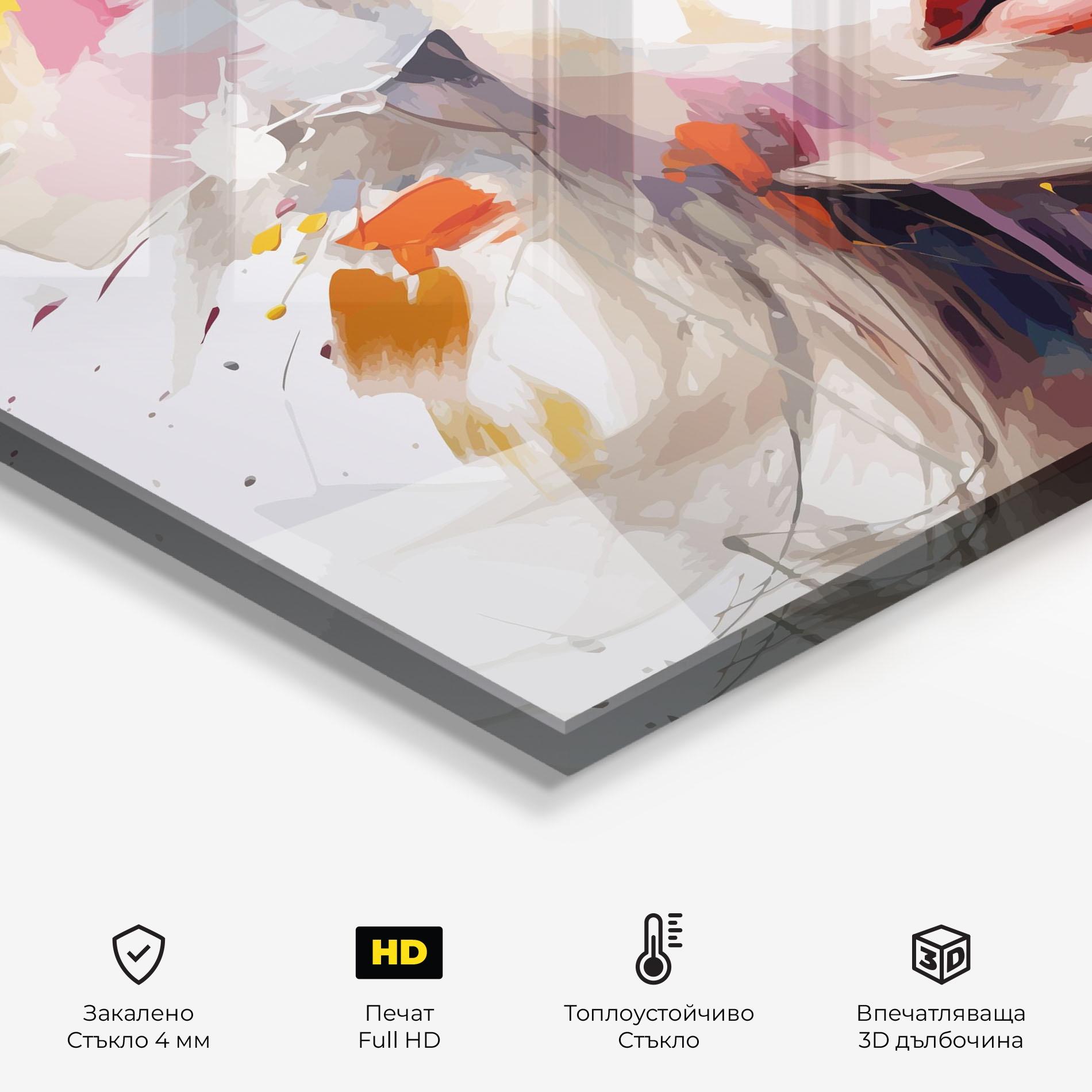 Стъклен панел за кухня Oil Flower Portrait mockup 2