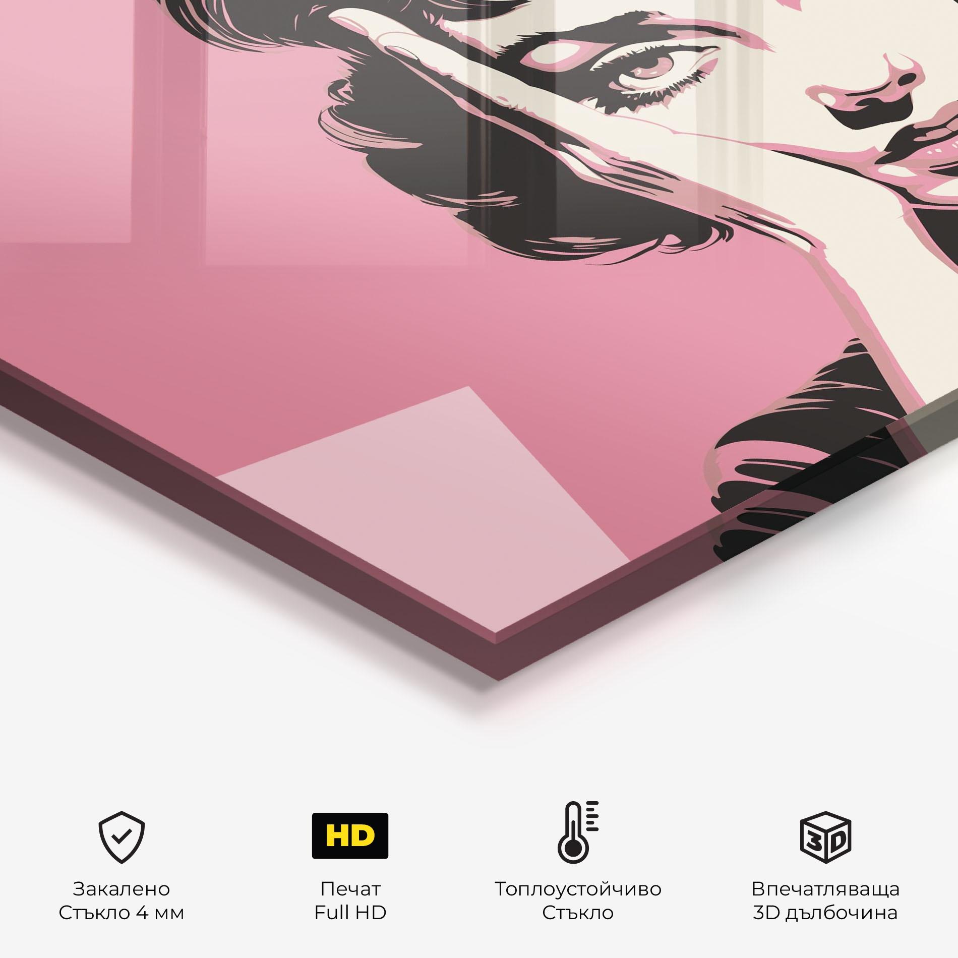 Стъклен панел за кухня Pink Light Portrait mockup 2