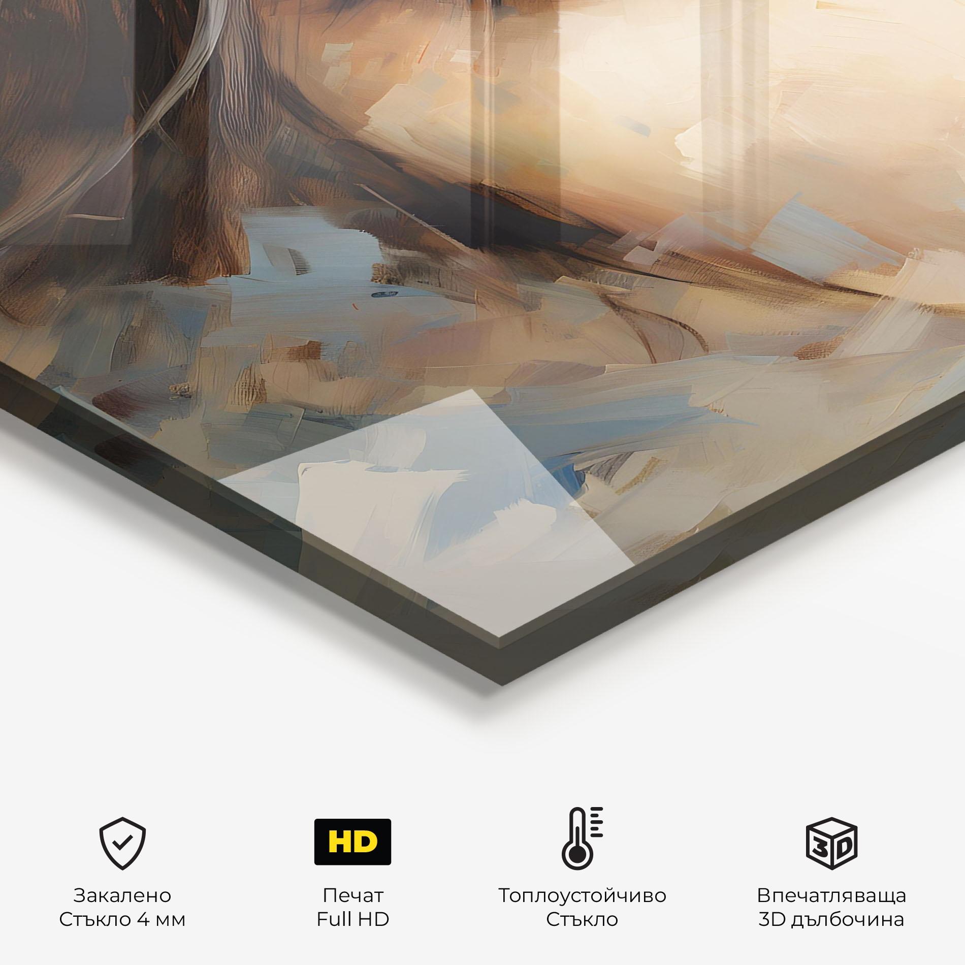 Стъклен панел за кухня Pupil Blue Iris mockup 2